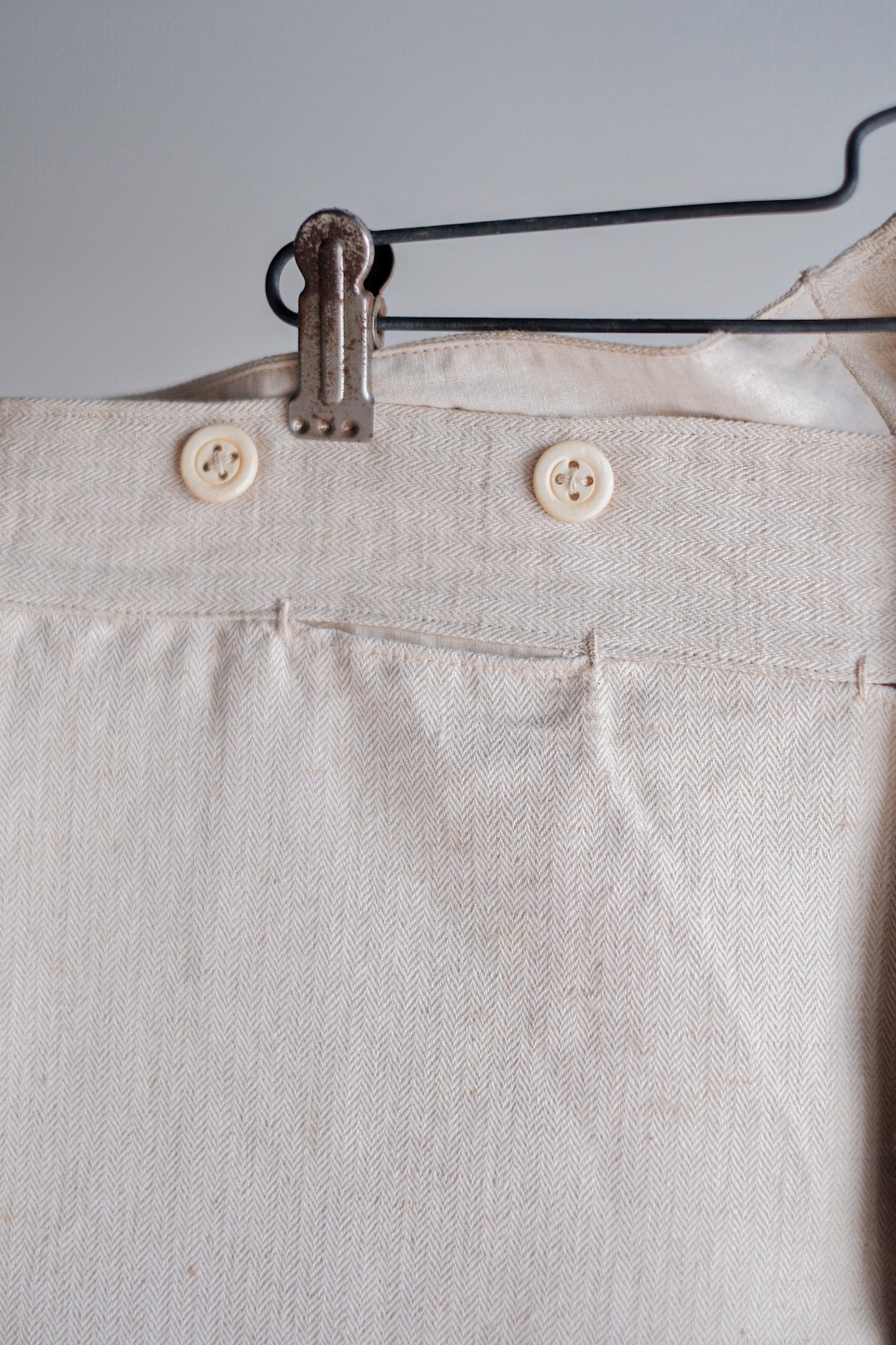 【~30's】French Army Bourgeron HBT Linen Pant "Dead Stock"