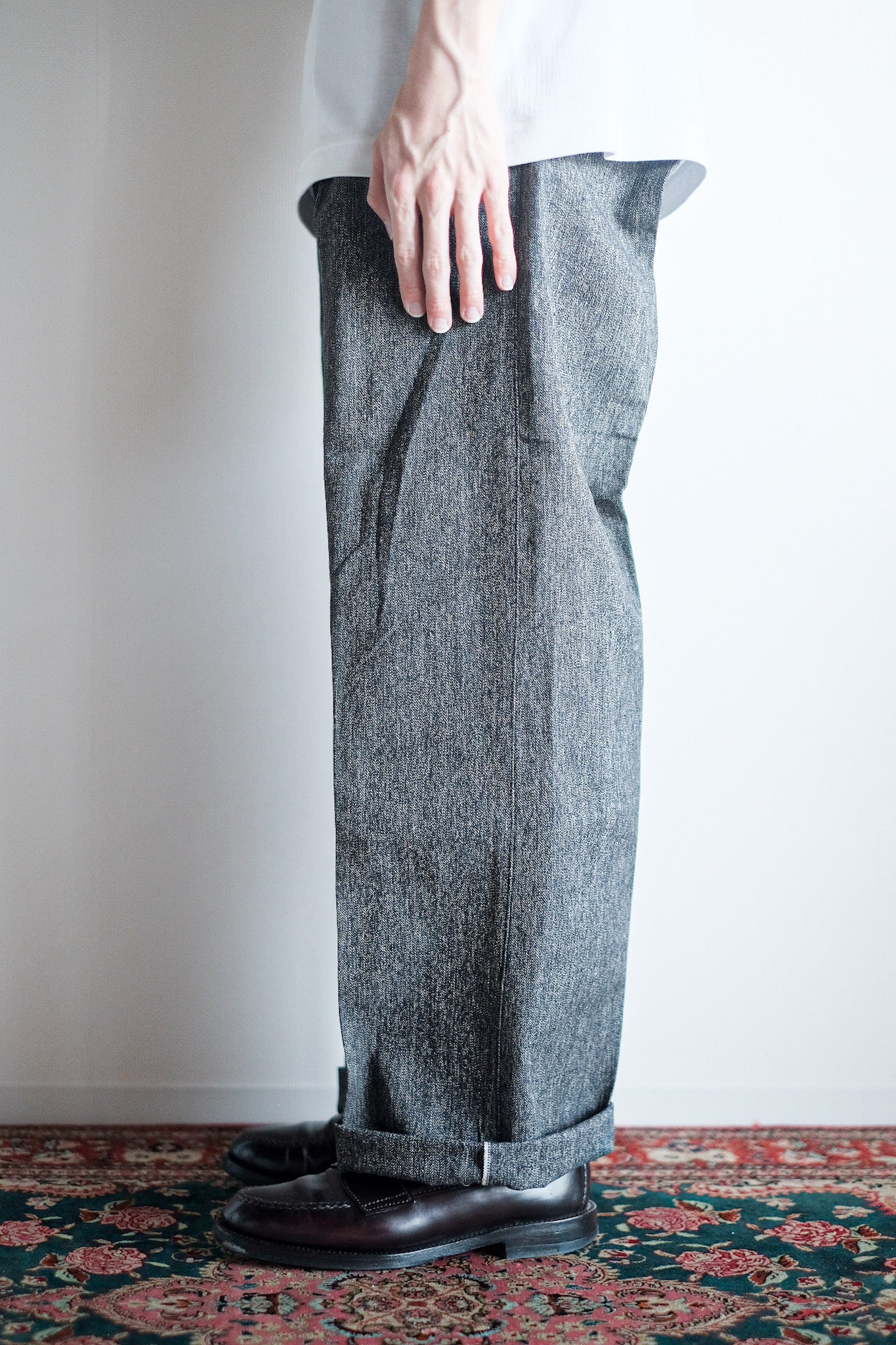 【~30's】French Vintage Black Chambray Work Pants "Dead Stock"