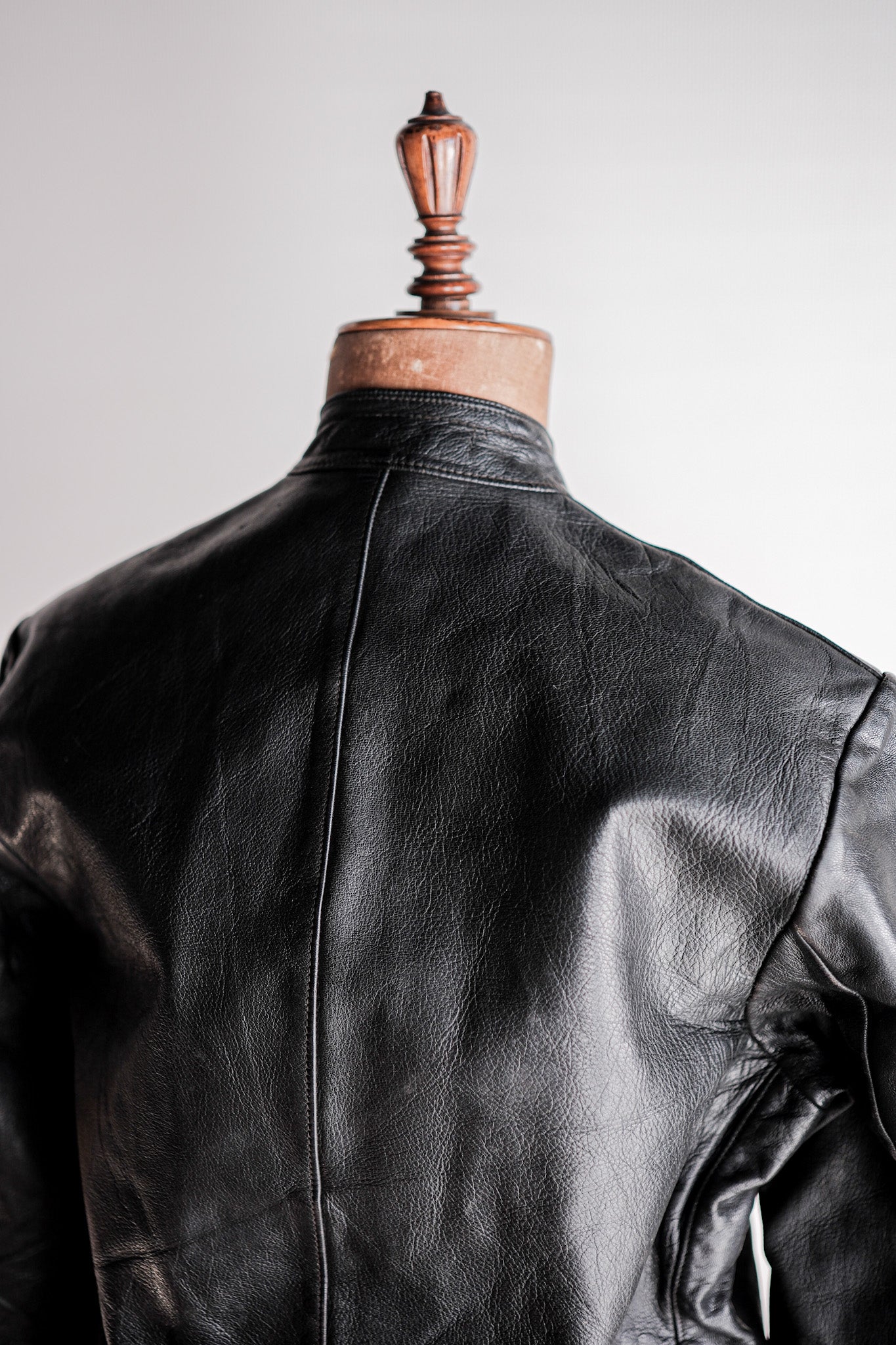 【~40's】Swedish Vintage Double Breasted Leather Jacket