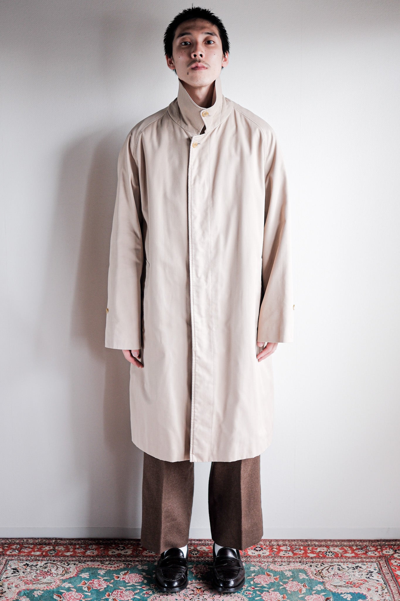 【~80's】Vintage Burberry's Single Raglan Balmacaan Coat