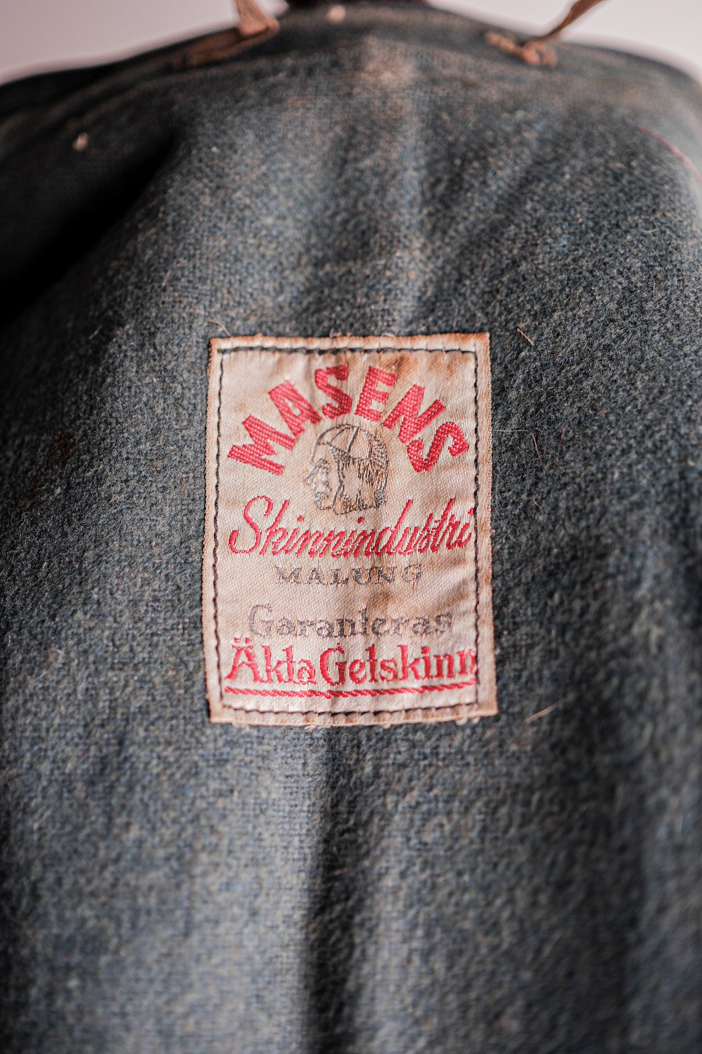 【~40's】Swedish Vintage Double Breasted Leather Jacket