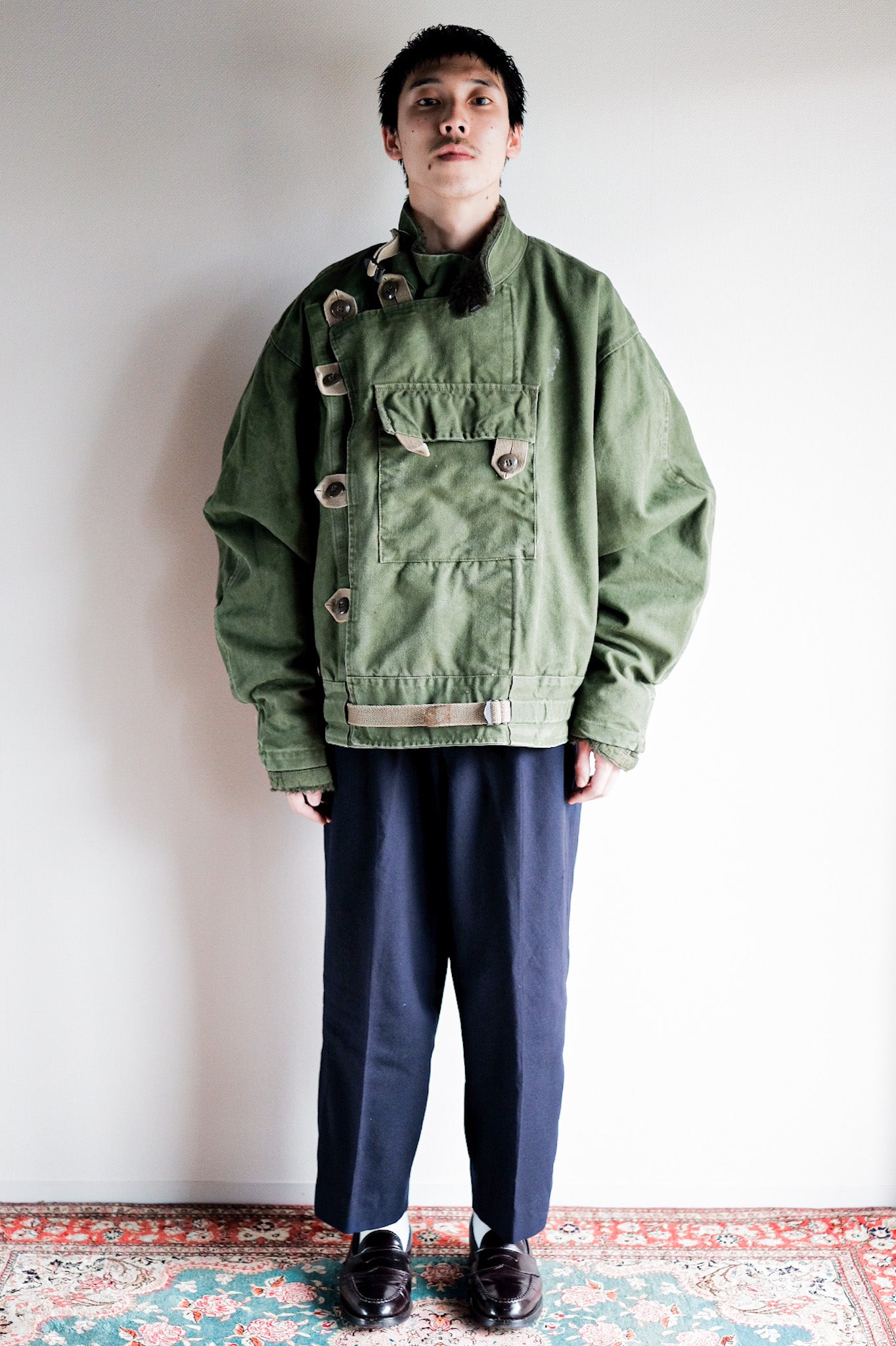 【~60's】Swedish Army Dispatch Rider Motorcycle Jacket With Liner Size.C56