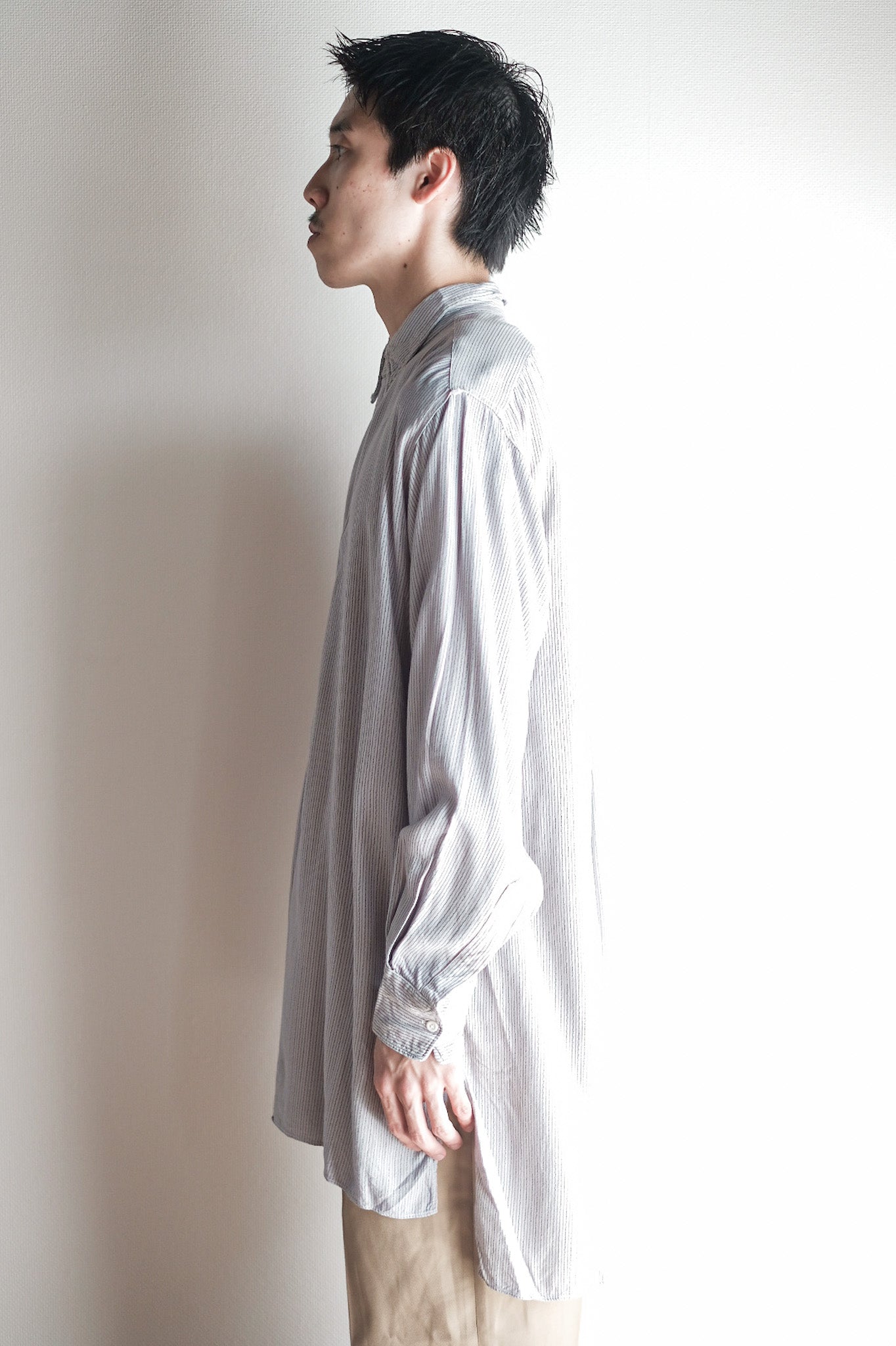 【~40's】French Vintage Rayon Grandpa Shirt