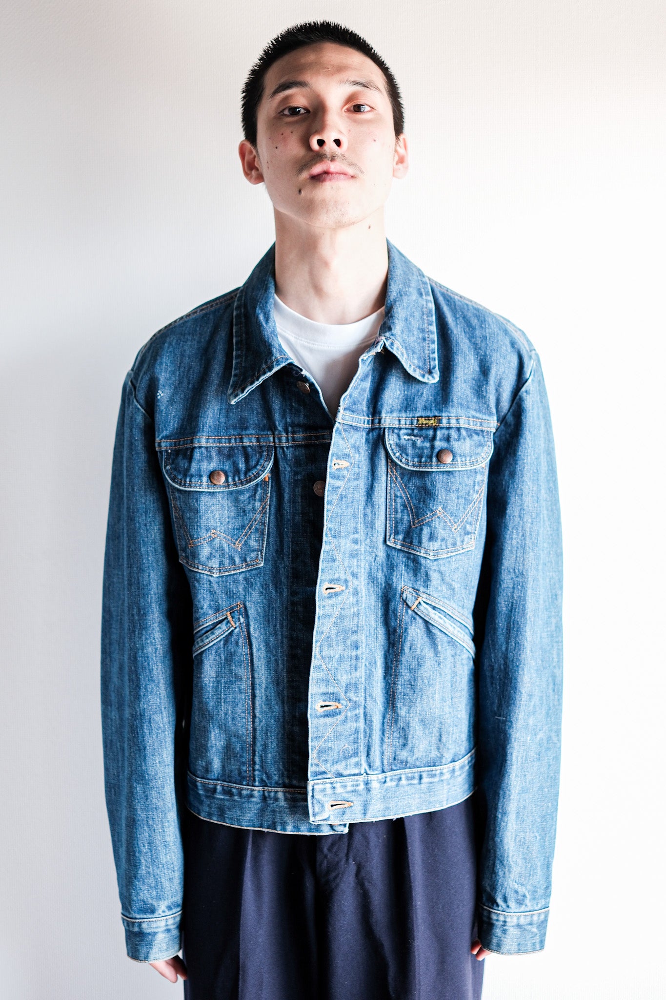 【~70's】Vintage Wrangler 124MJ Denim Jacket With Patches Size.44