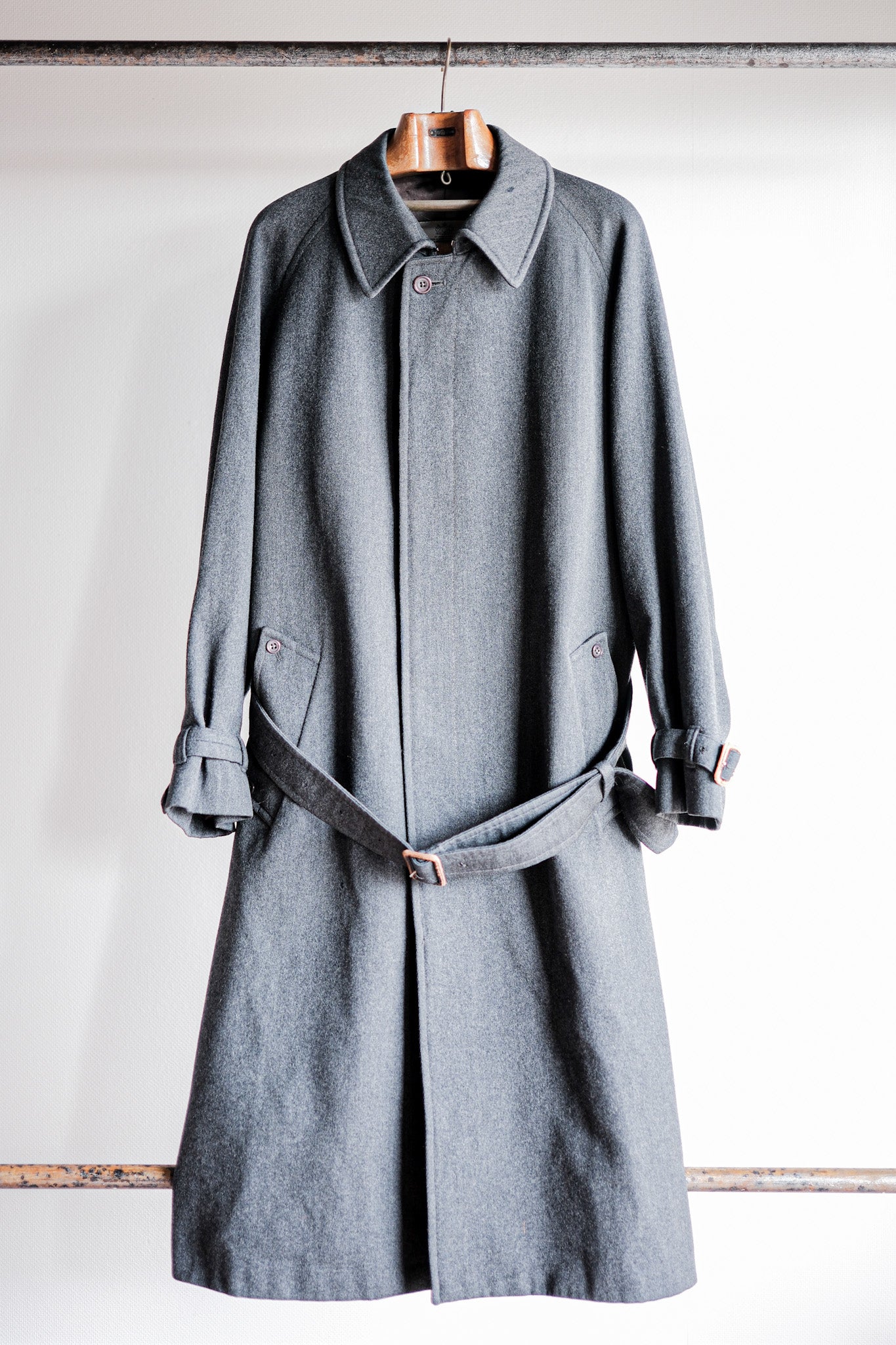 【~70's】Vintage Aquascutum Single Raglan Wool Rider Coat