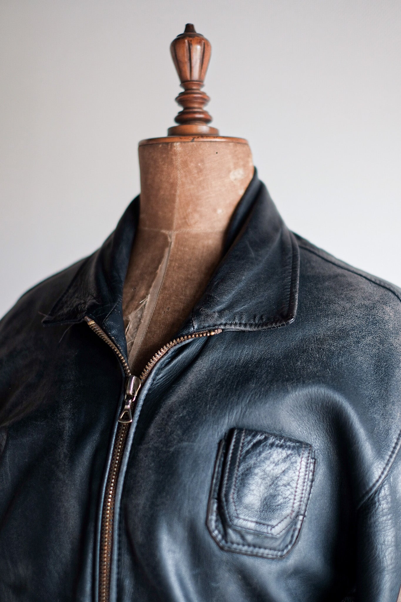 【~80's】French Air Force Pilot Leather Jacket