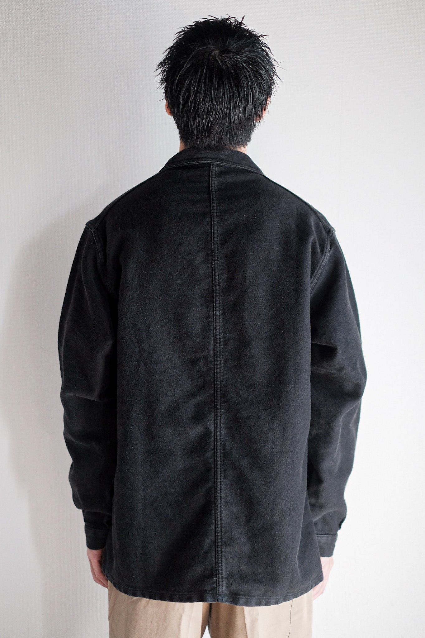 【~50's】French Vintage Black Moleskin Work Jacket