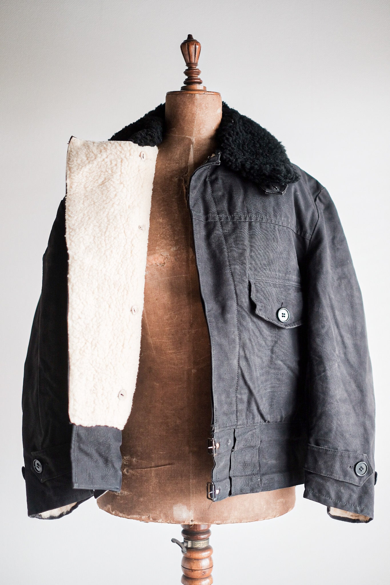 【~50’s】Swedish Army Motorcycle Jacket “Black Color”