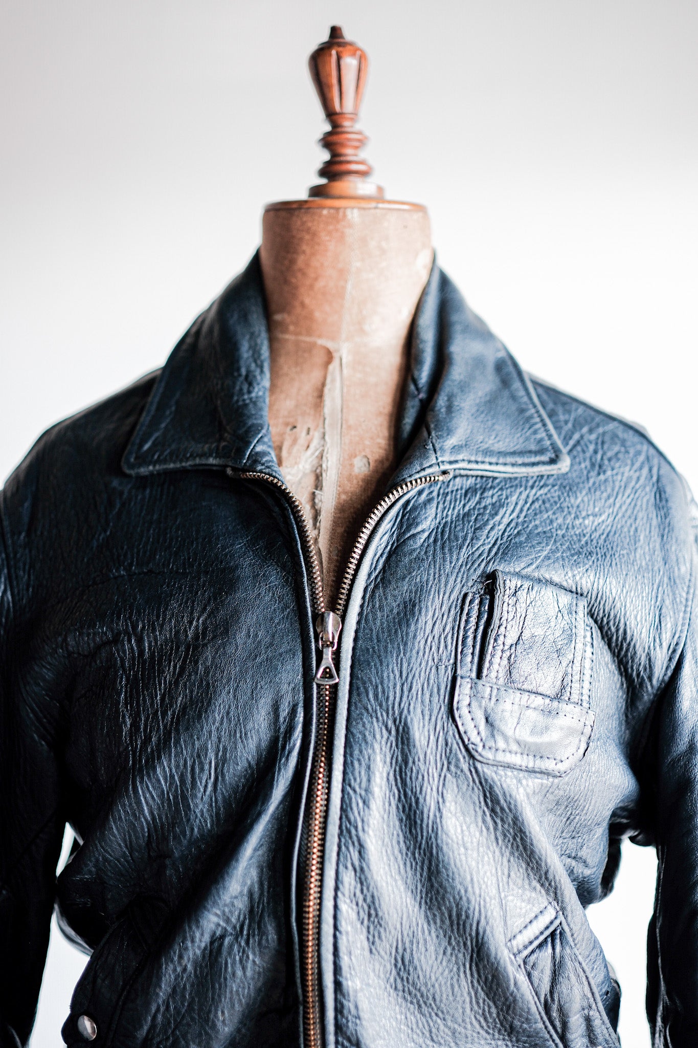 【~70's】French Air Force Pilot Leather Jacket