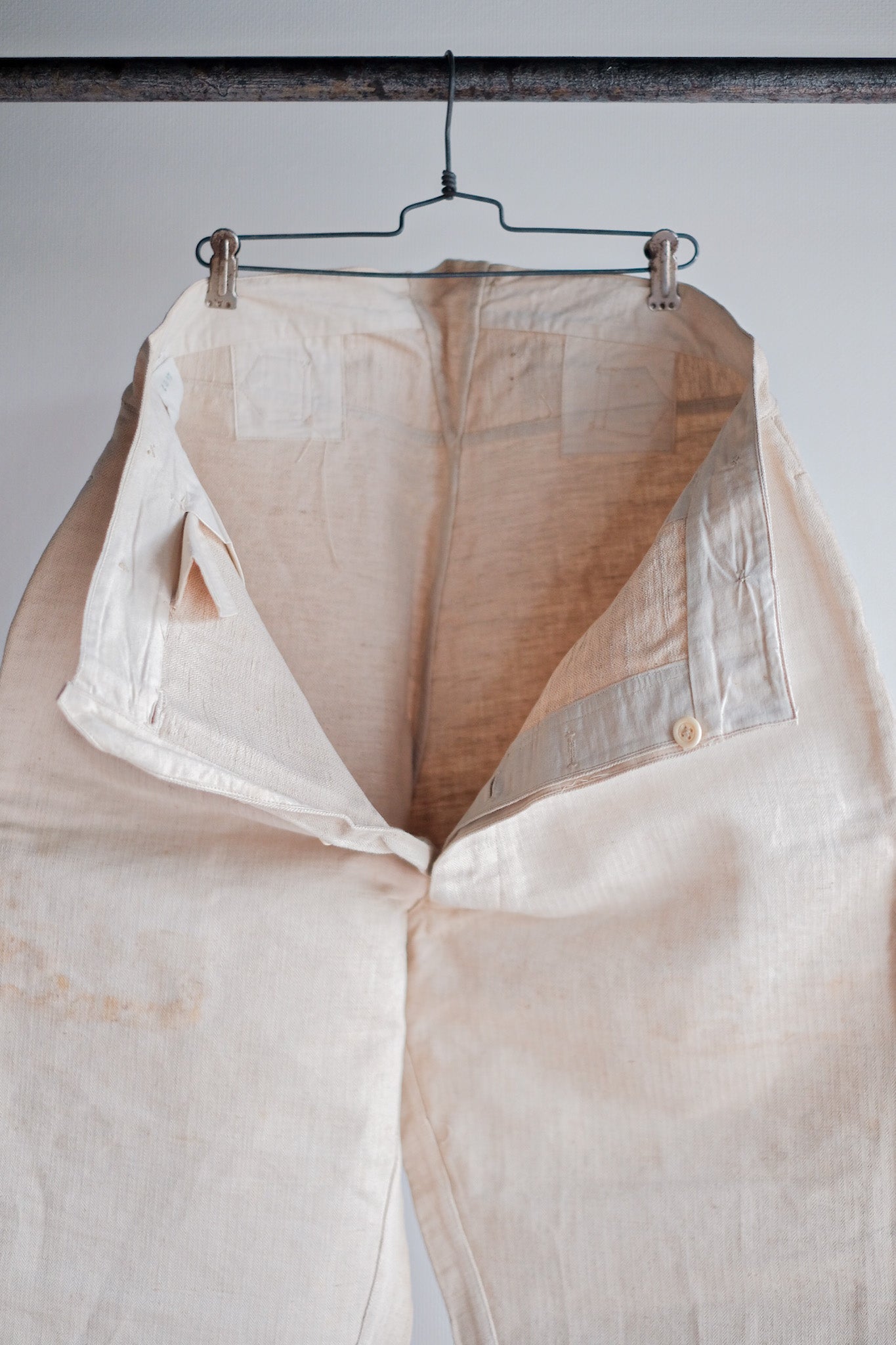 【~30's】French Army Bourgeron HBT Linen Pant "Dead Stock"