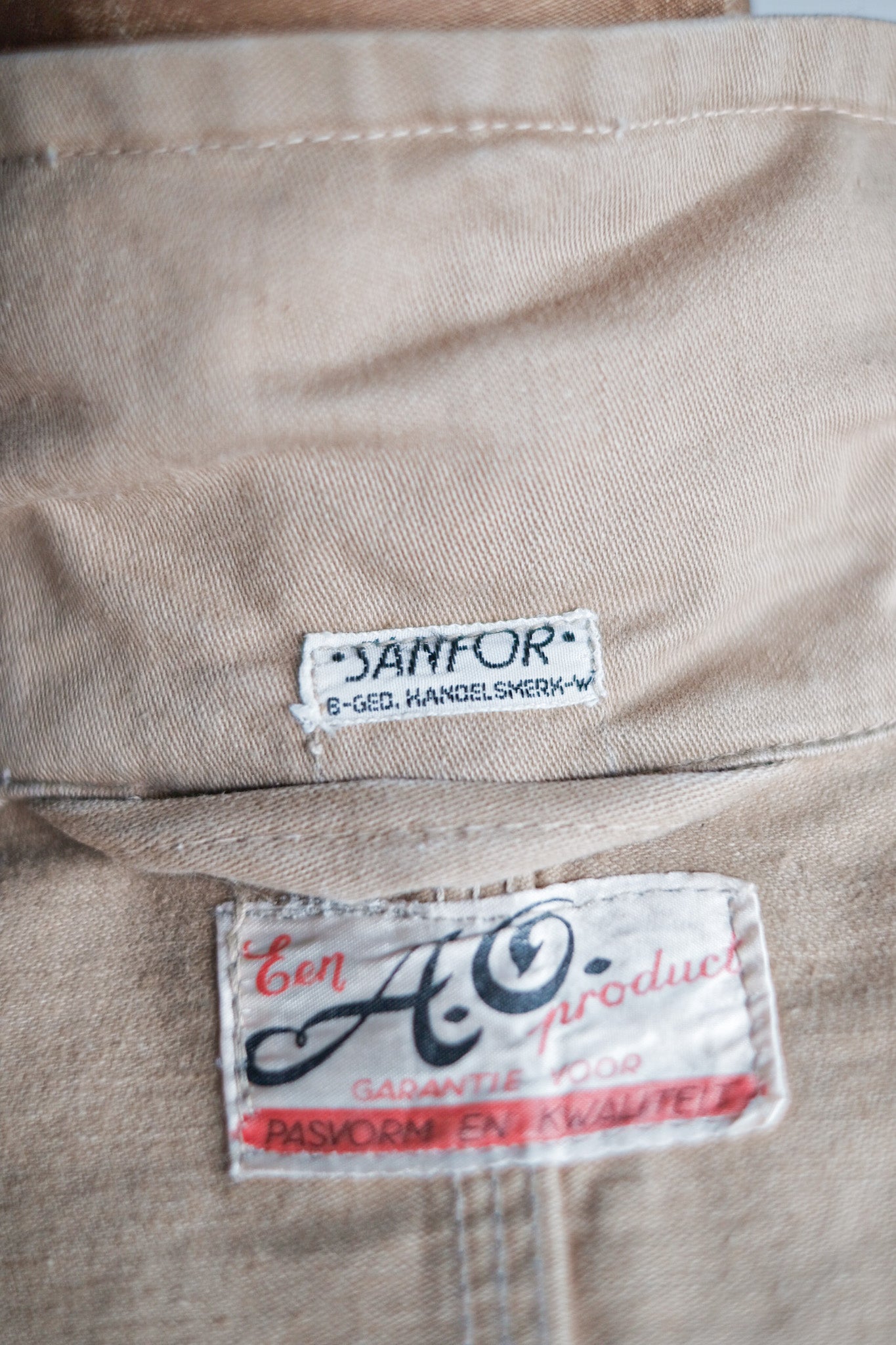 【~50's】Dutch Vintage Double Breasted Cotton Work Coat