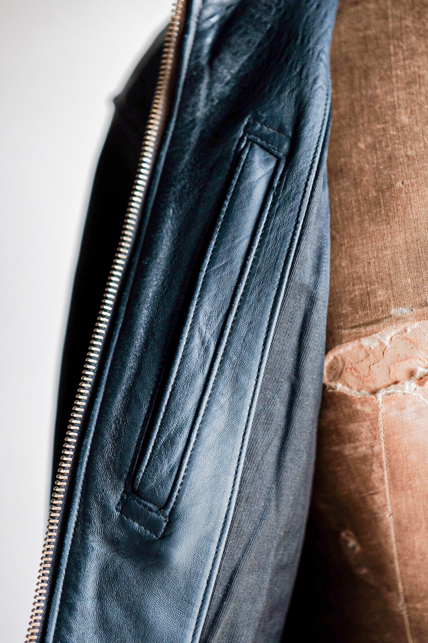 【~70's】French Air Force Pilot Leather Jacket