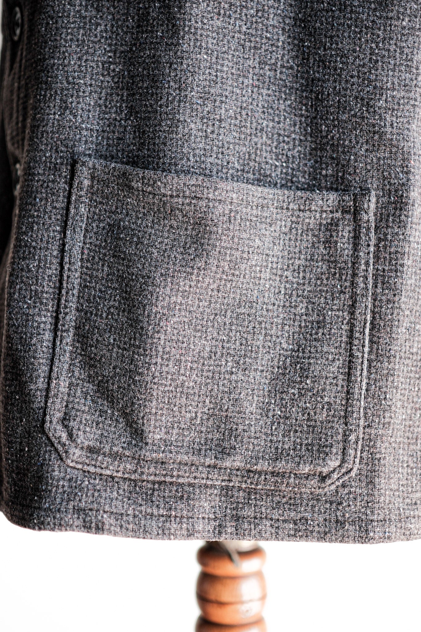 【~50's】French Vintage Gray Wool Checked Work Jacket