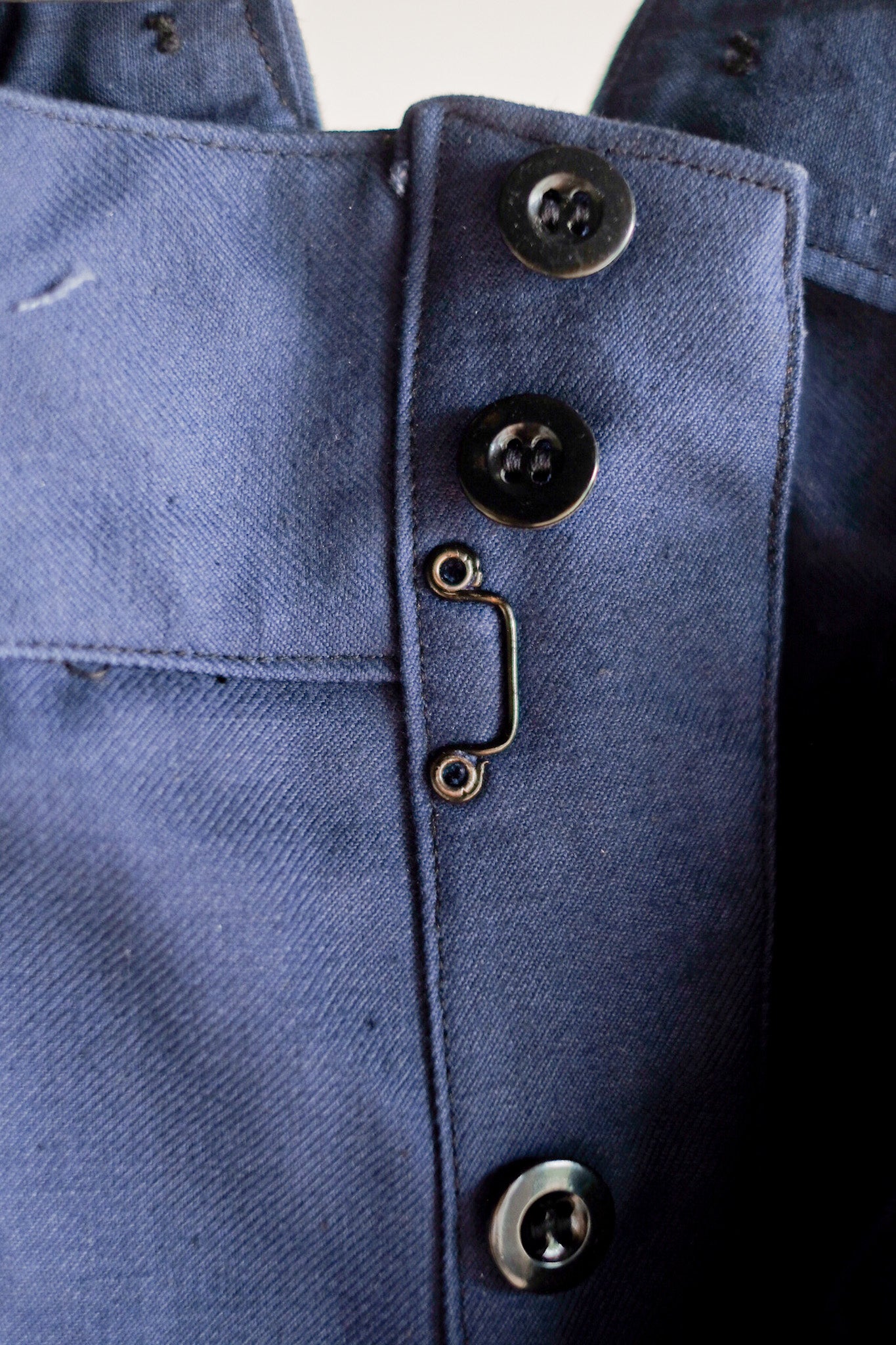 【~40's】French Vintage Blue Cotton Twill Work Pants "Dead Stock"