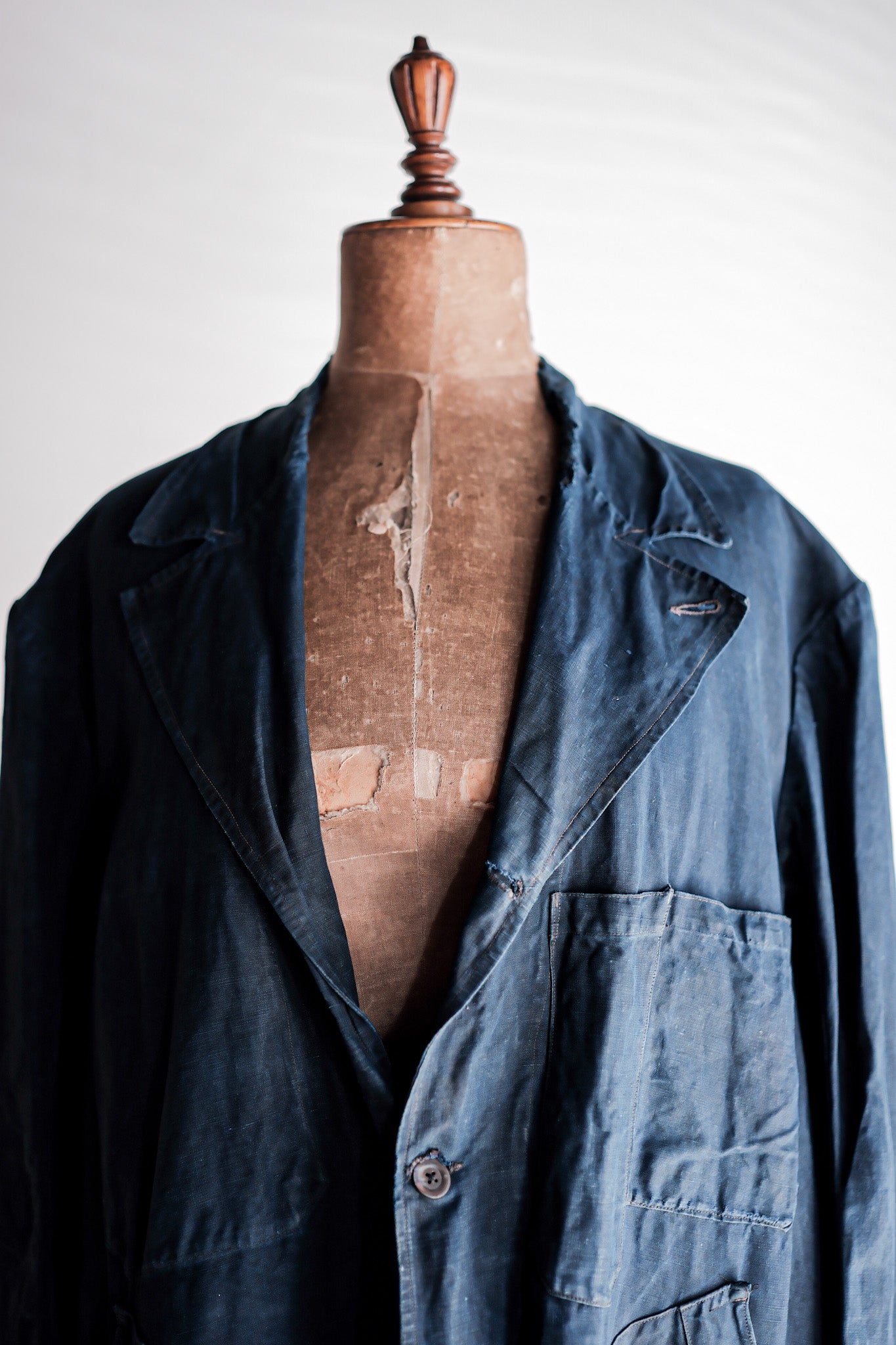 【Early 20th C】French Antique Indigo Linen Maquignon Coat