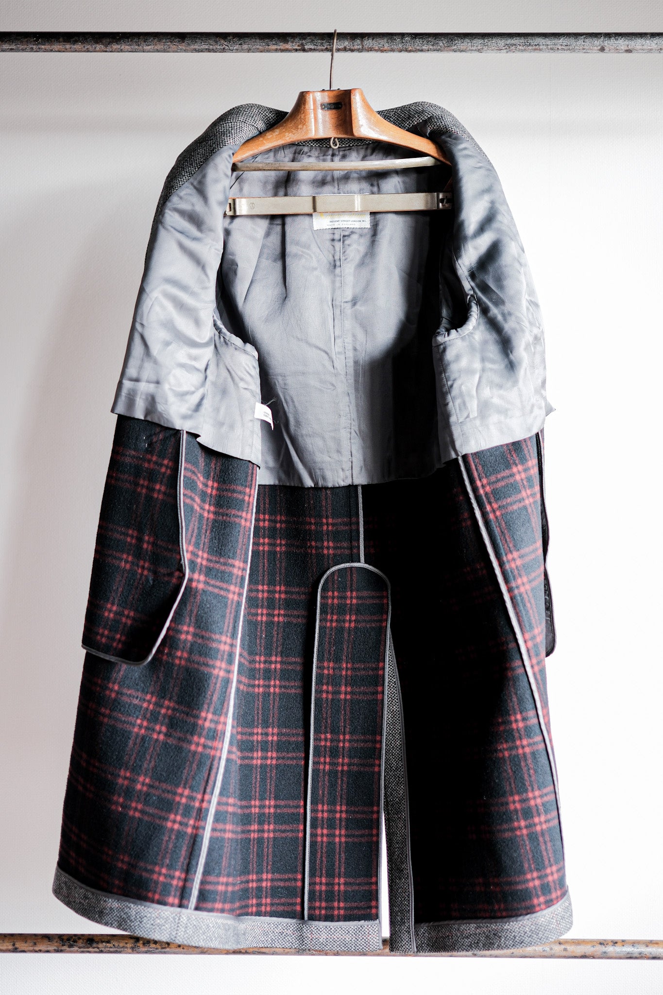 【~70's】Vintage Aquascutum Single Raglan Balmacaan Coat "SCOTTISH TWEED"