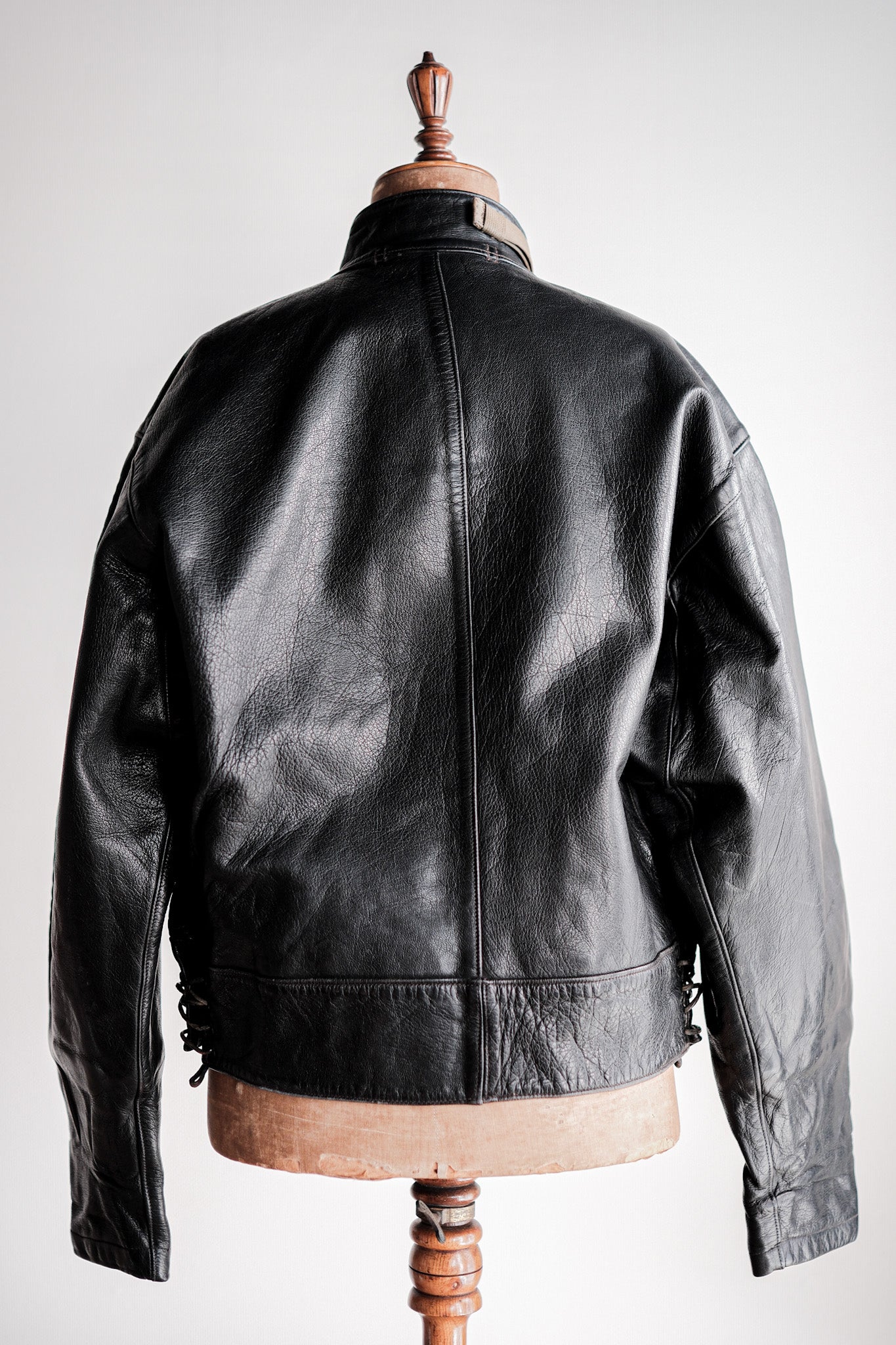 【~50's】Swedish Army Dispatch Rider Leather Motorcycle Jacket