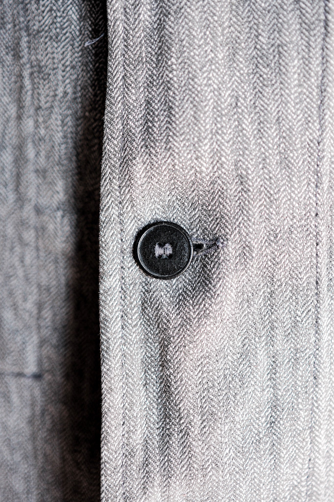 【~50's】French Vintage Salt & Pepper Cotton HBT Lapel Work Jacket