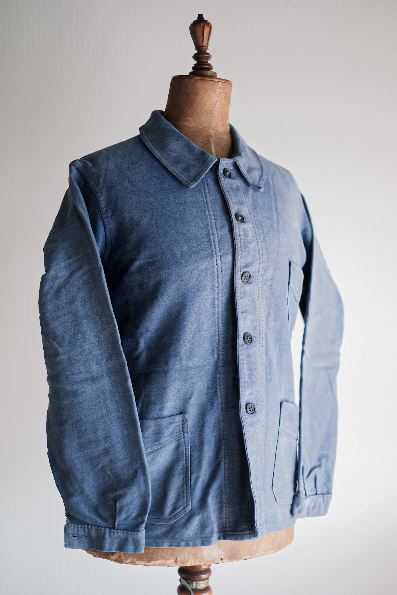 【~40's】French Vintage Blue Moleskin Work Jacket