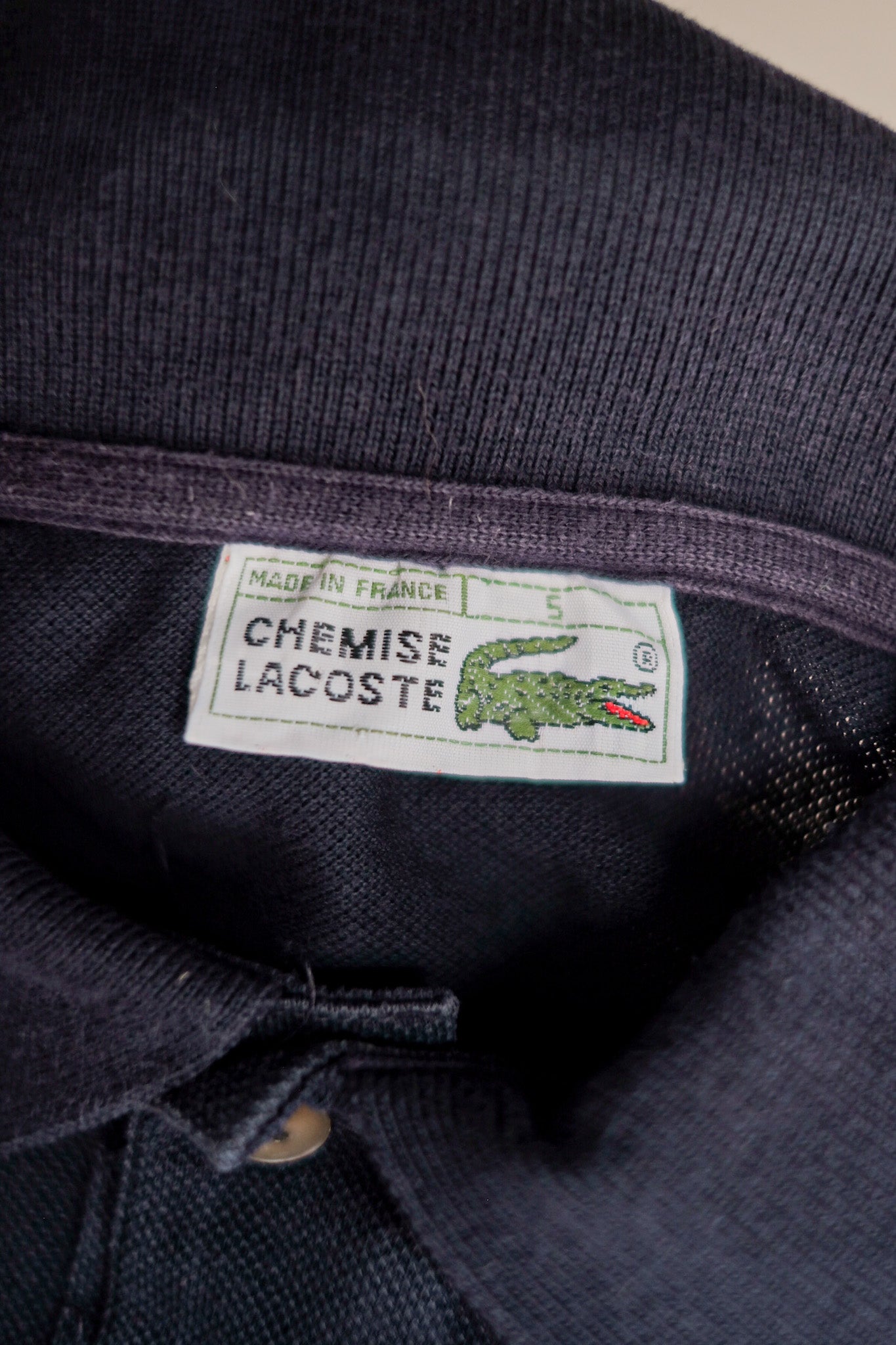 【~80's】CHEMISE LACOSTE L/S Polo Shirt Size.5 "Navy"