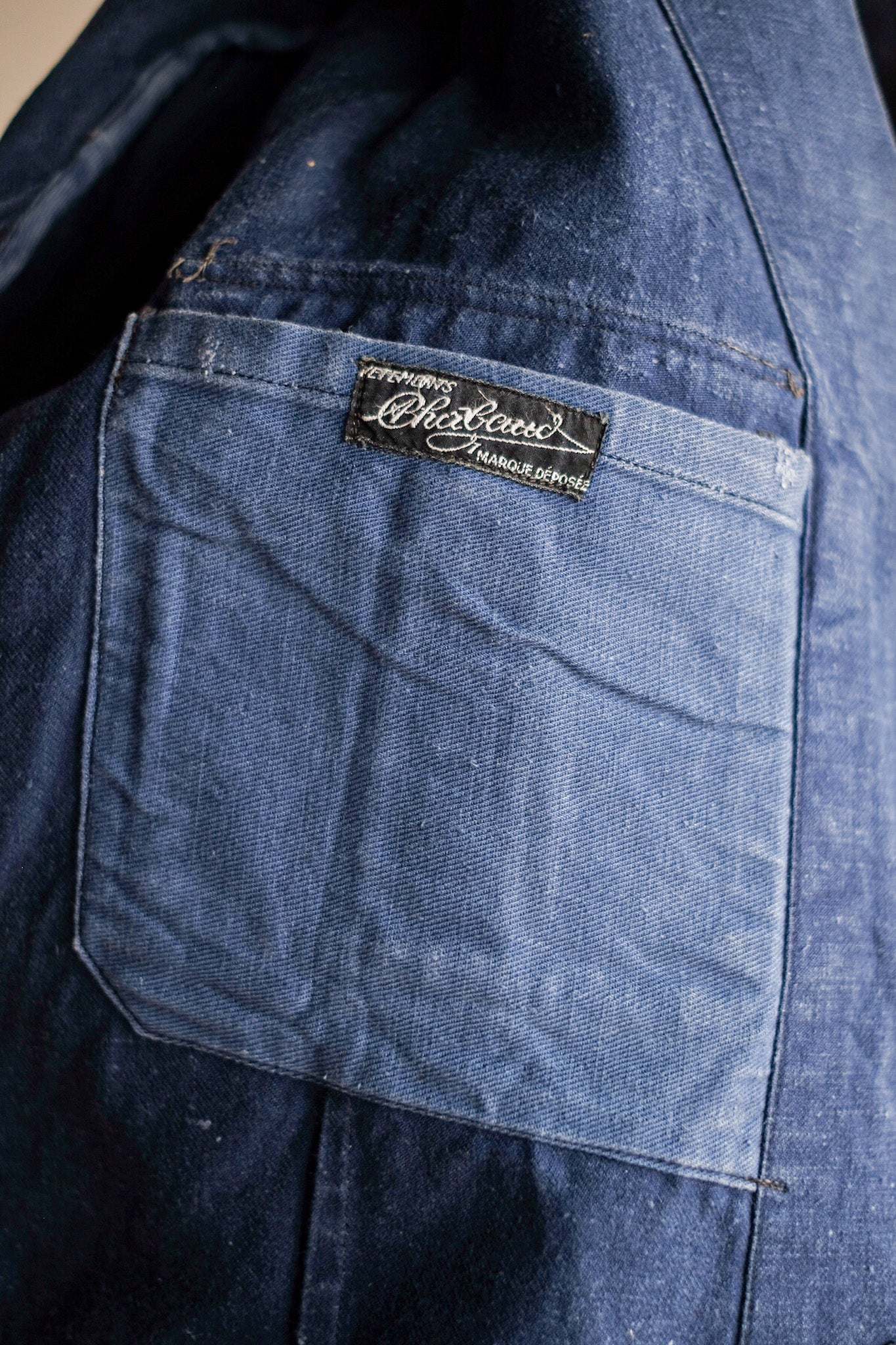 【~40's】French Vintage Indigo Metis Fireman Lapel Jacket