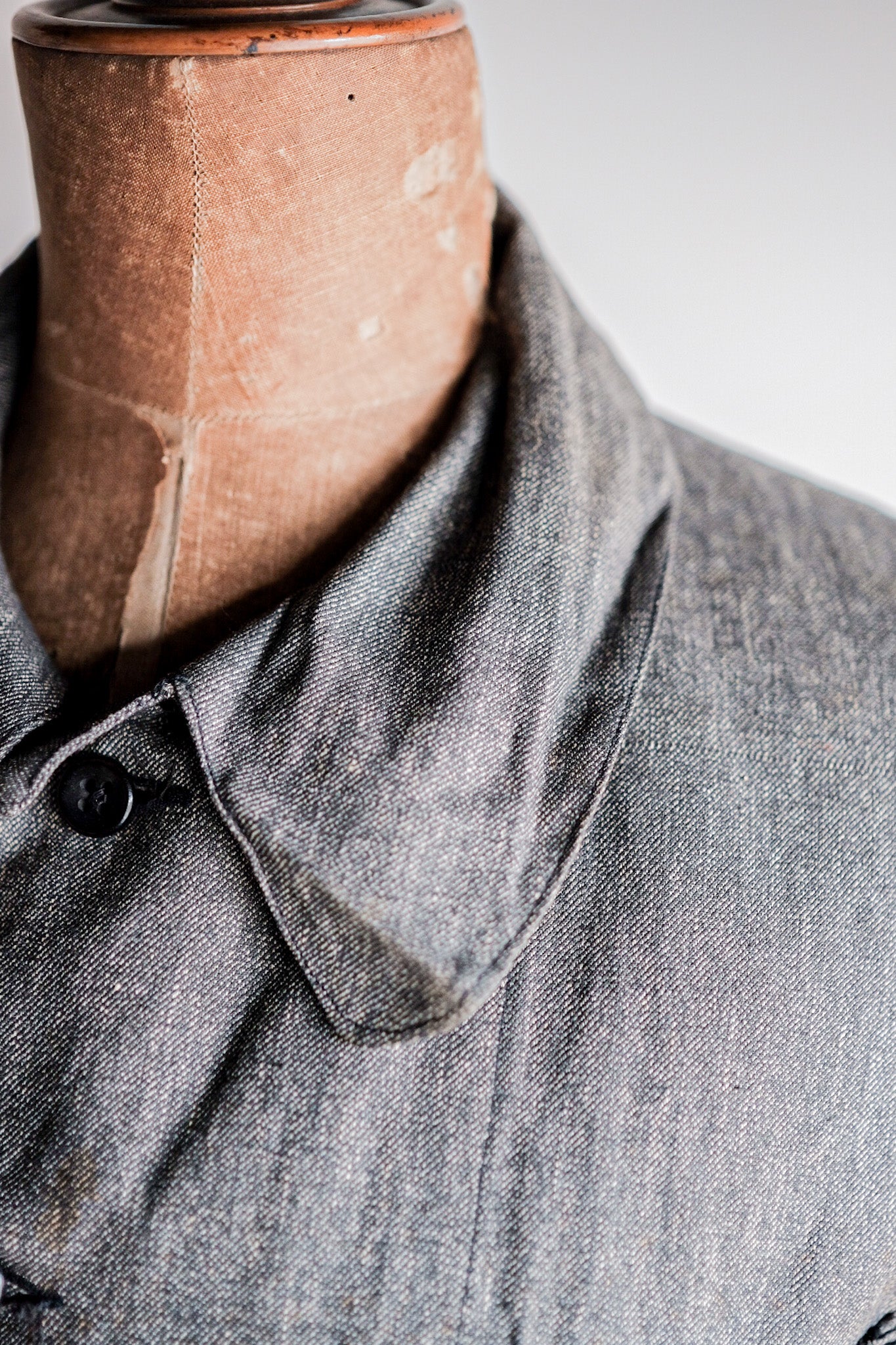 【~40's】French Vintage Black Chambray Atelier Coat “Dead Stock”