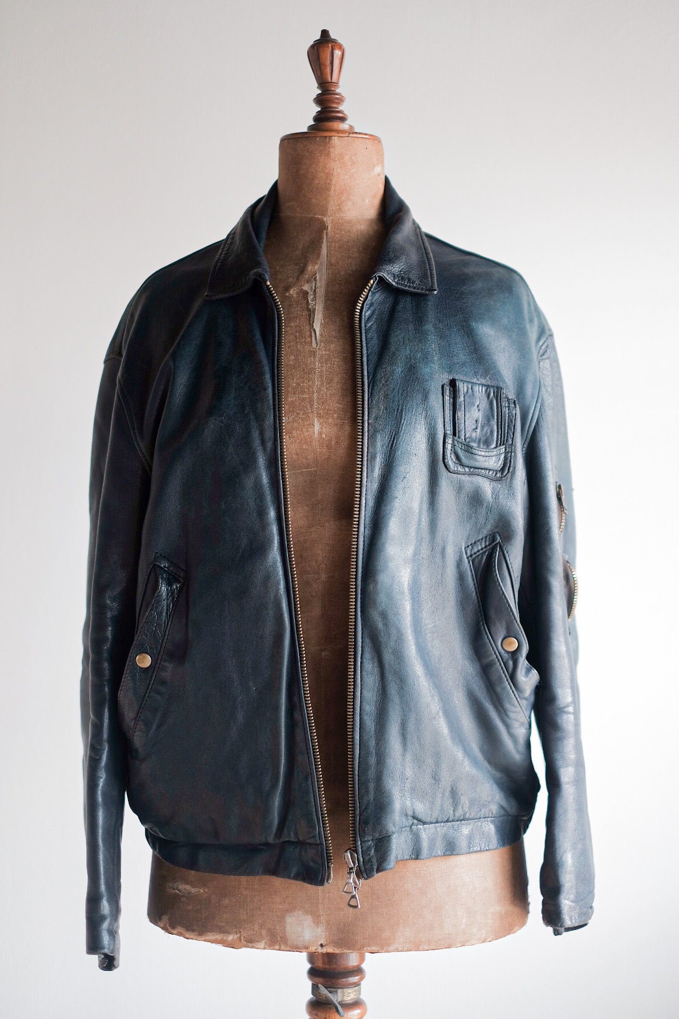【~80's】French Air Force Pilot Leather Jacket