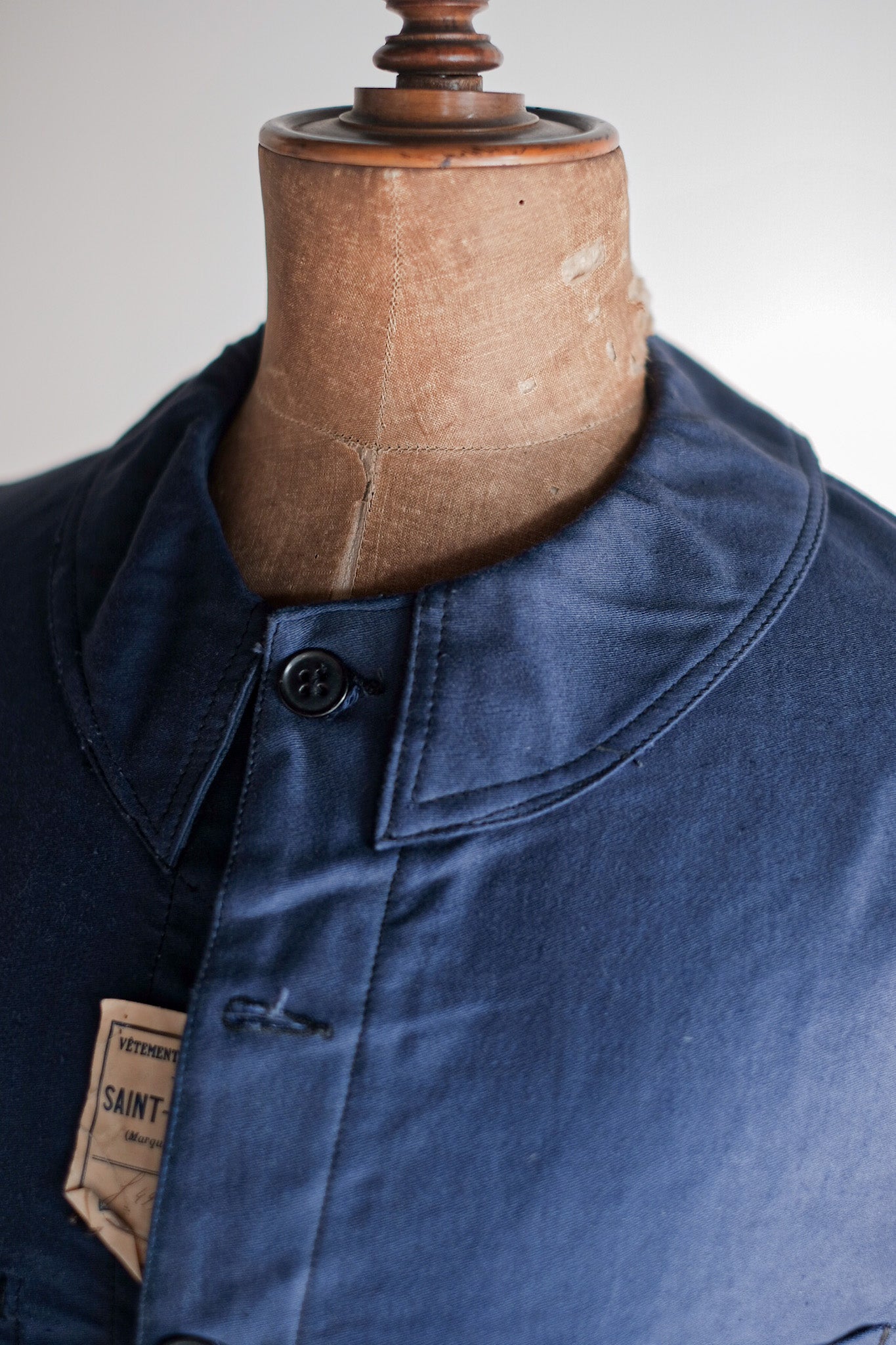 【~30's】French Vintage Blue Moleskin Work Jacket "Dead Stock"