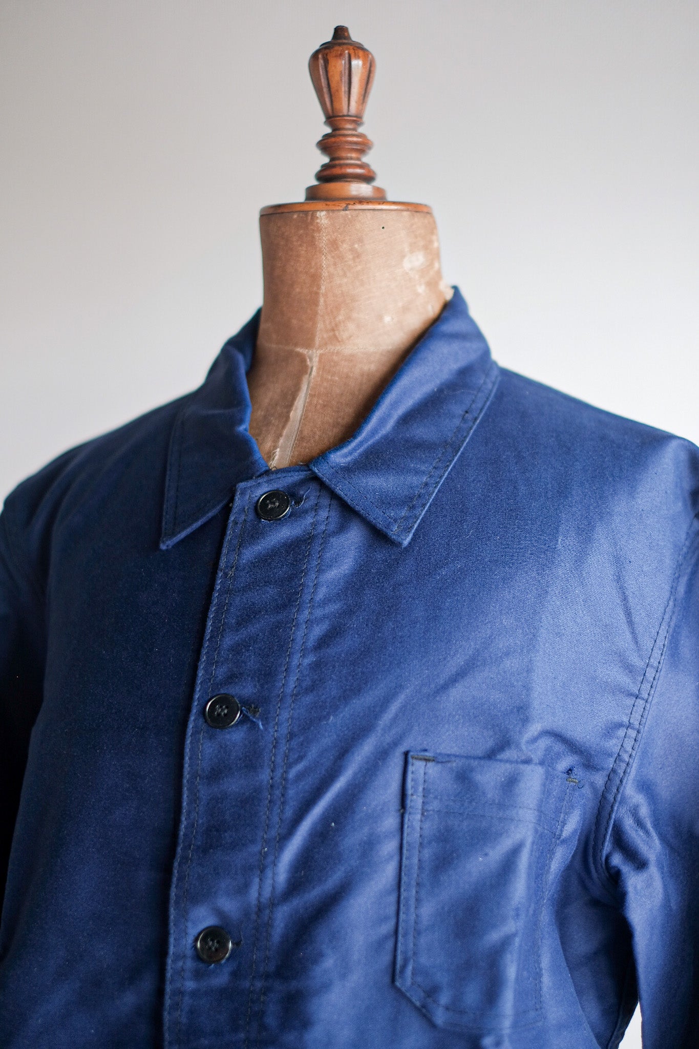 【~60's】French Vintage Blue Moleskin Work Jacket "Dead Stock"