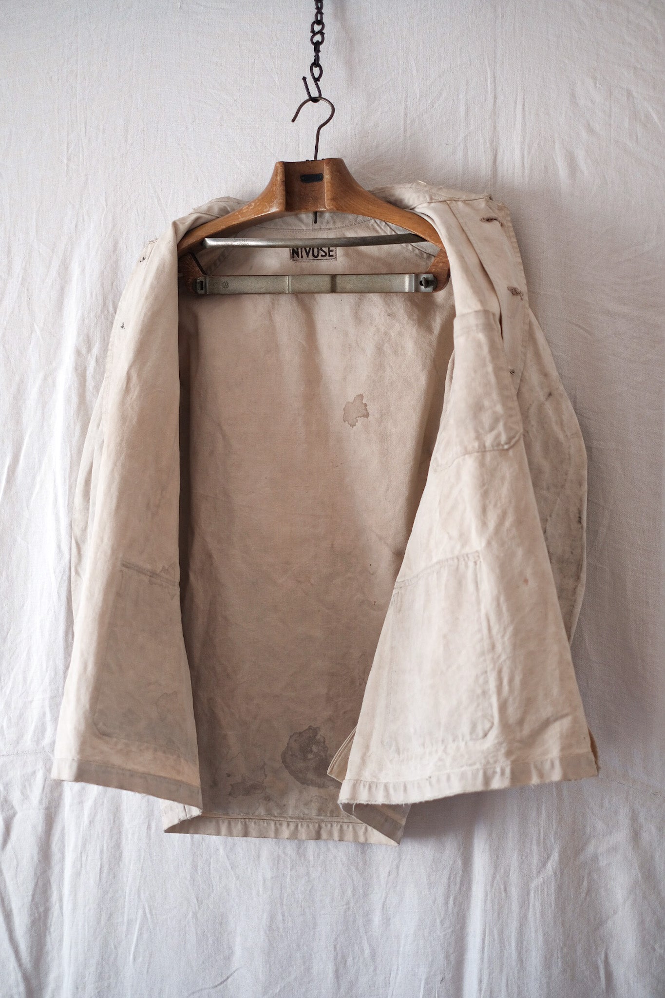 【~40's】French Vintage White Cotton Hunting Jacket