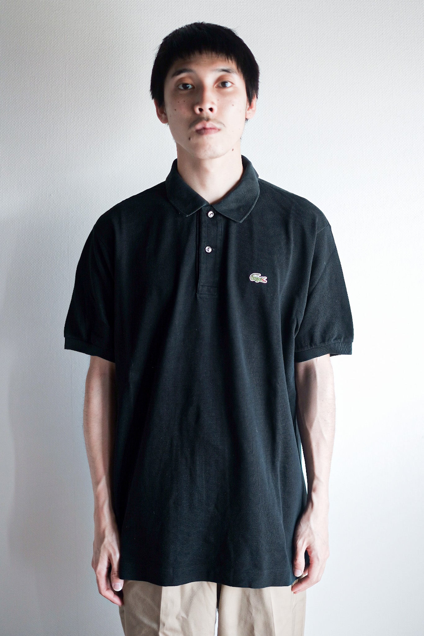 【~80's】CHEMISE LACOSTE S/S Polo Shirt Size.5 "Black"