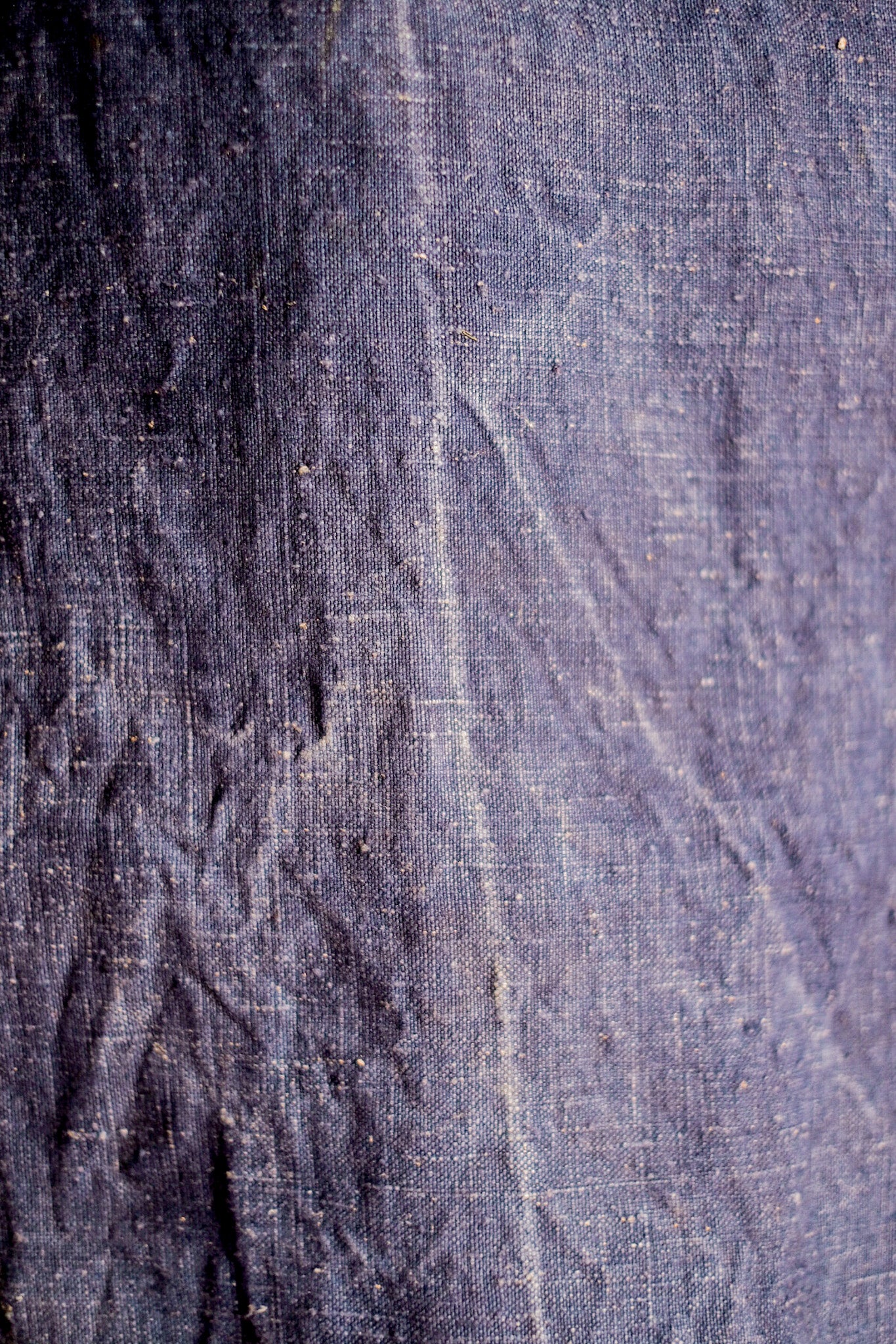 【~30's】French Vintage Indigo Hemp Linen Duffle Bag "MS Lafayette"