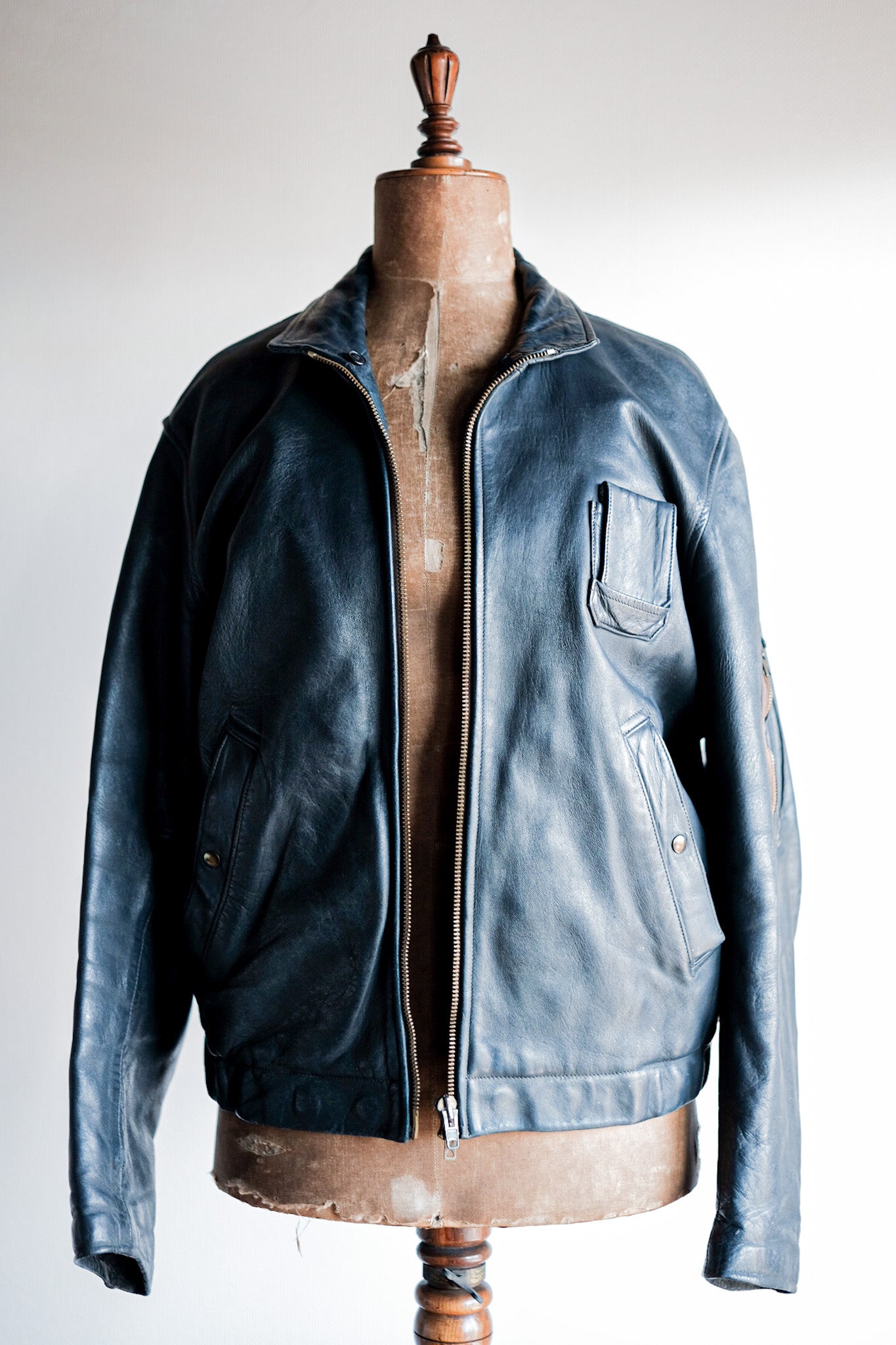 【~70's】French Air Force Pilot Leather Jacket