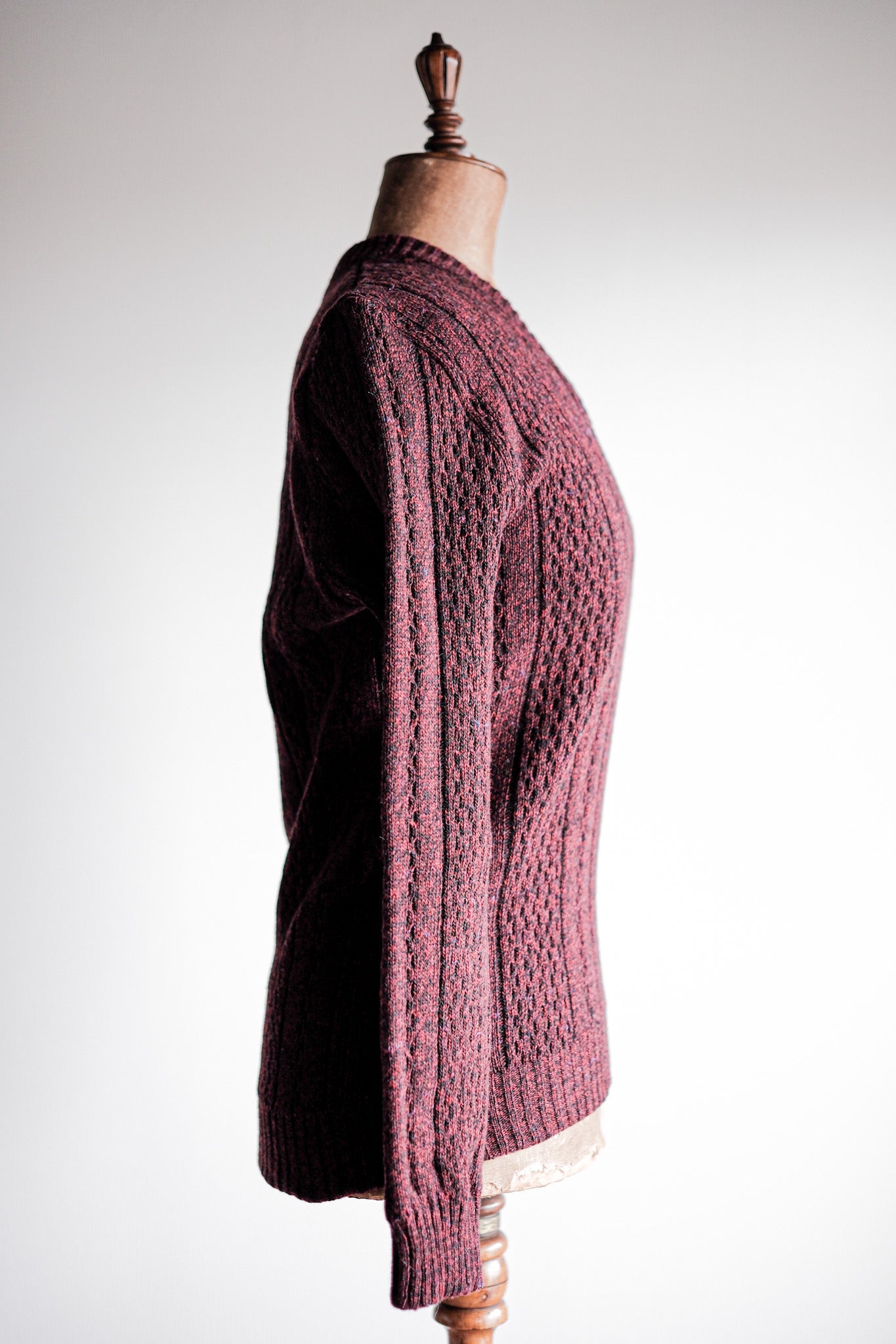 【~60's】French Vintage V-neck Wool Sweater "Dead Stock"