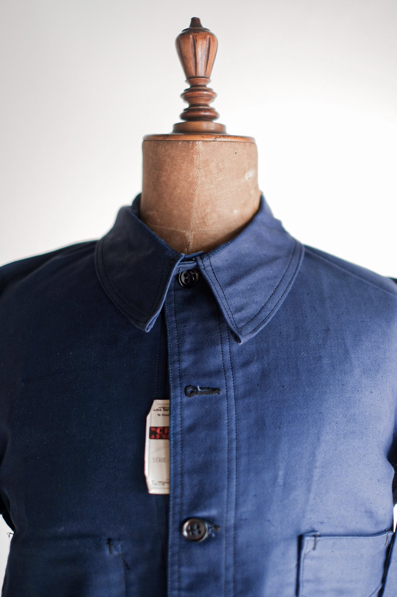 【~40's】French Vintage Blue Moleskin Work Jacket "Dead Stock"