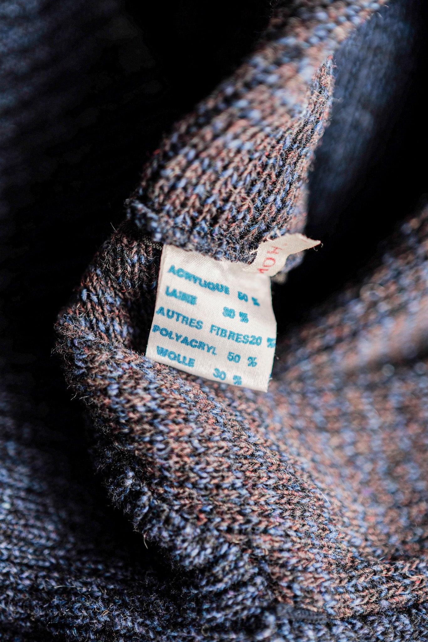 【~60's】French Vintage Full Zip Wool Cardigan "Dead Stock"