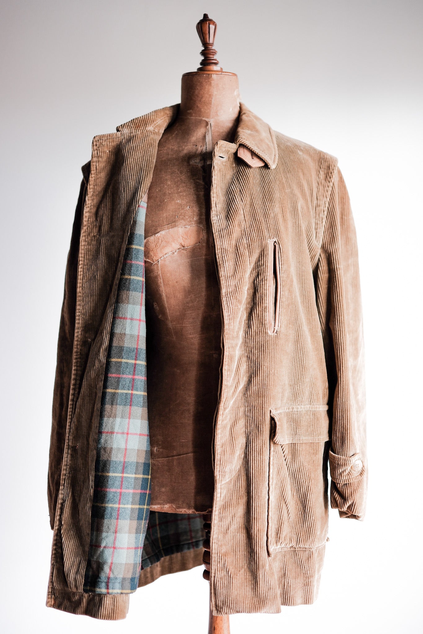 【~80's】Old INVERTERE Brown Corduroy Jacket With Chin Strap