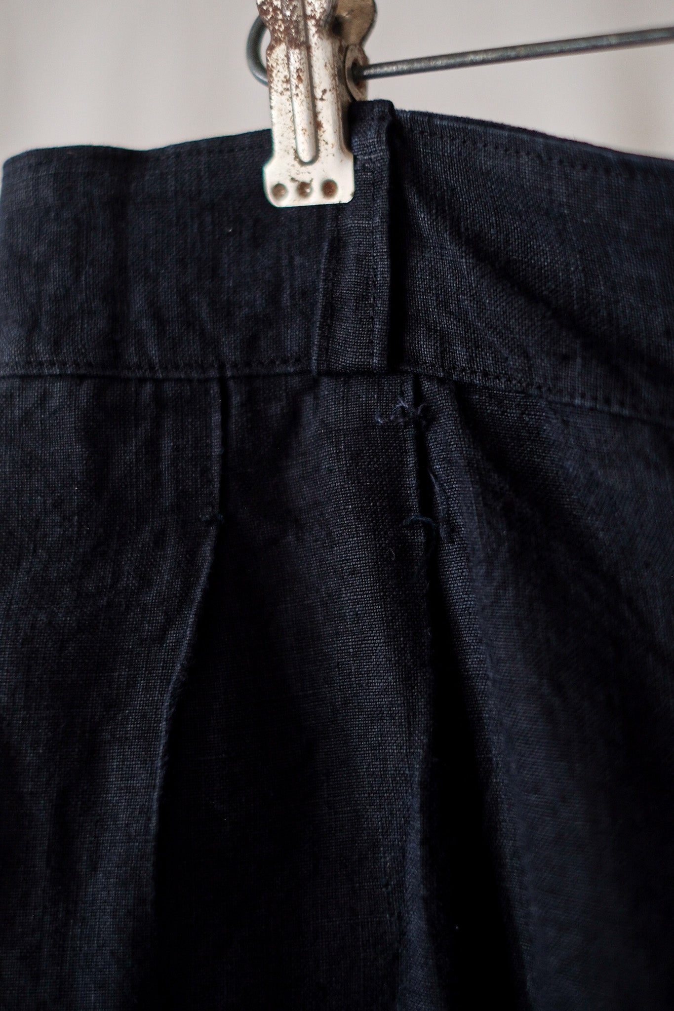【~40's】French Vintage Indigo Linen Work Shorts