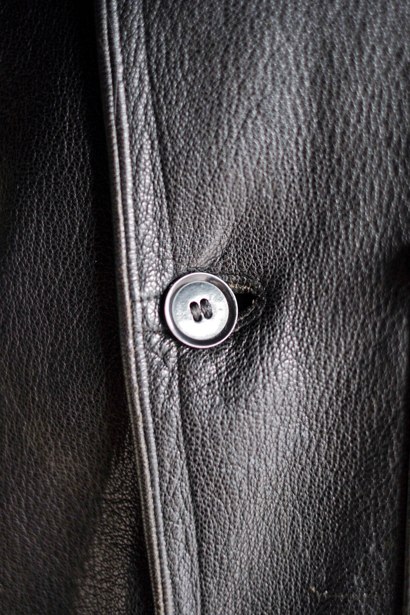 【~40's】Swedish Vintage Double Breasted Leather Jacket
