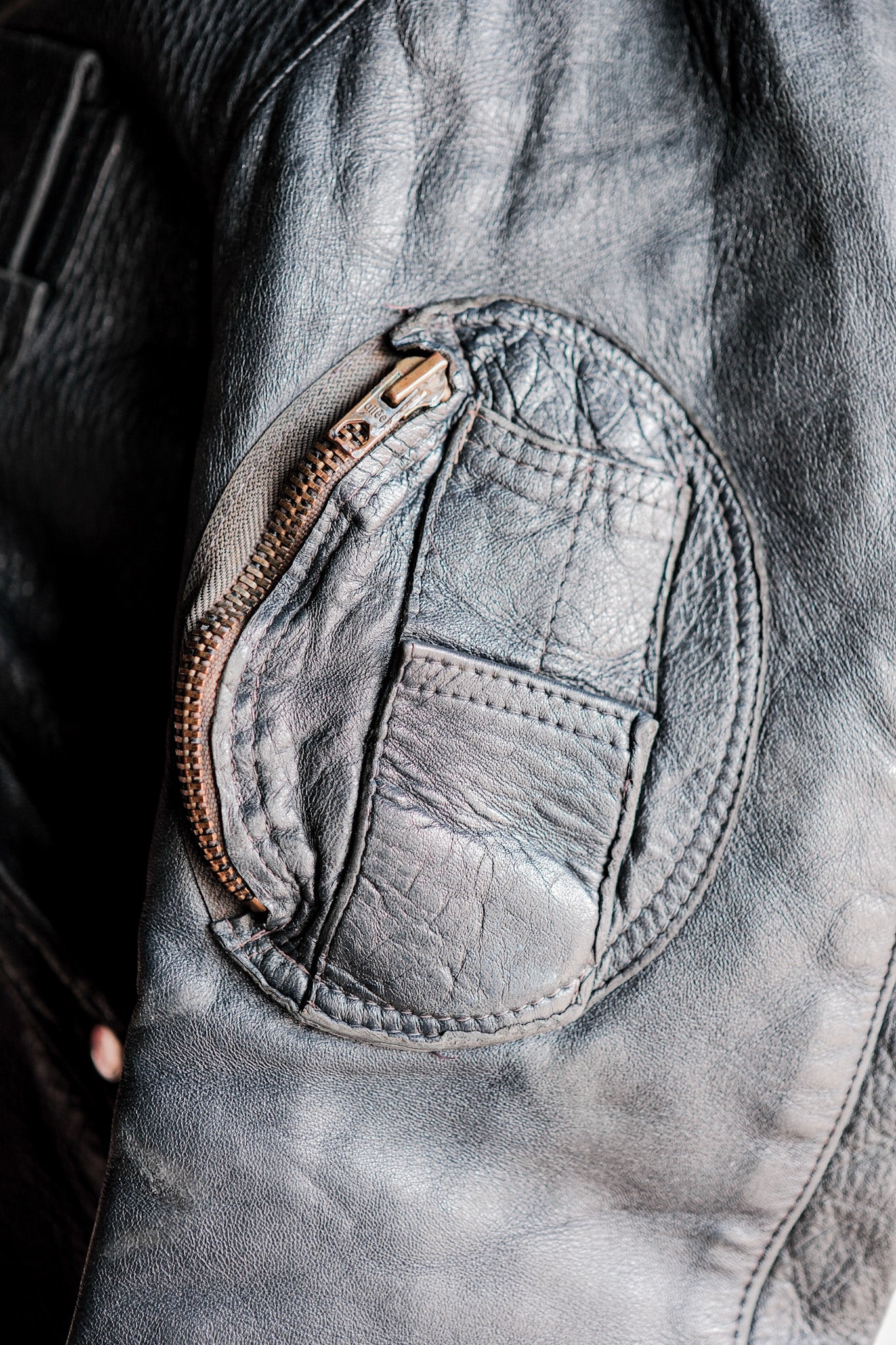 【~70's】French Air Force Pilot Leather Jacket