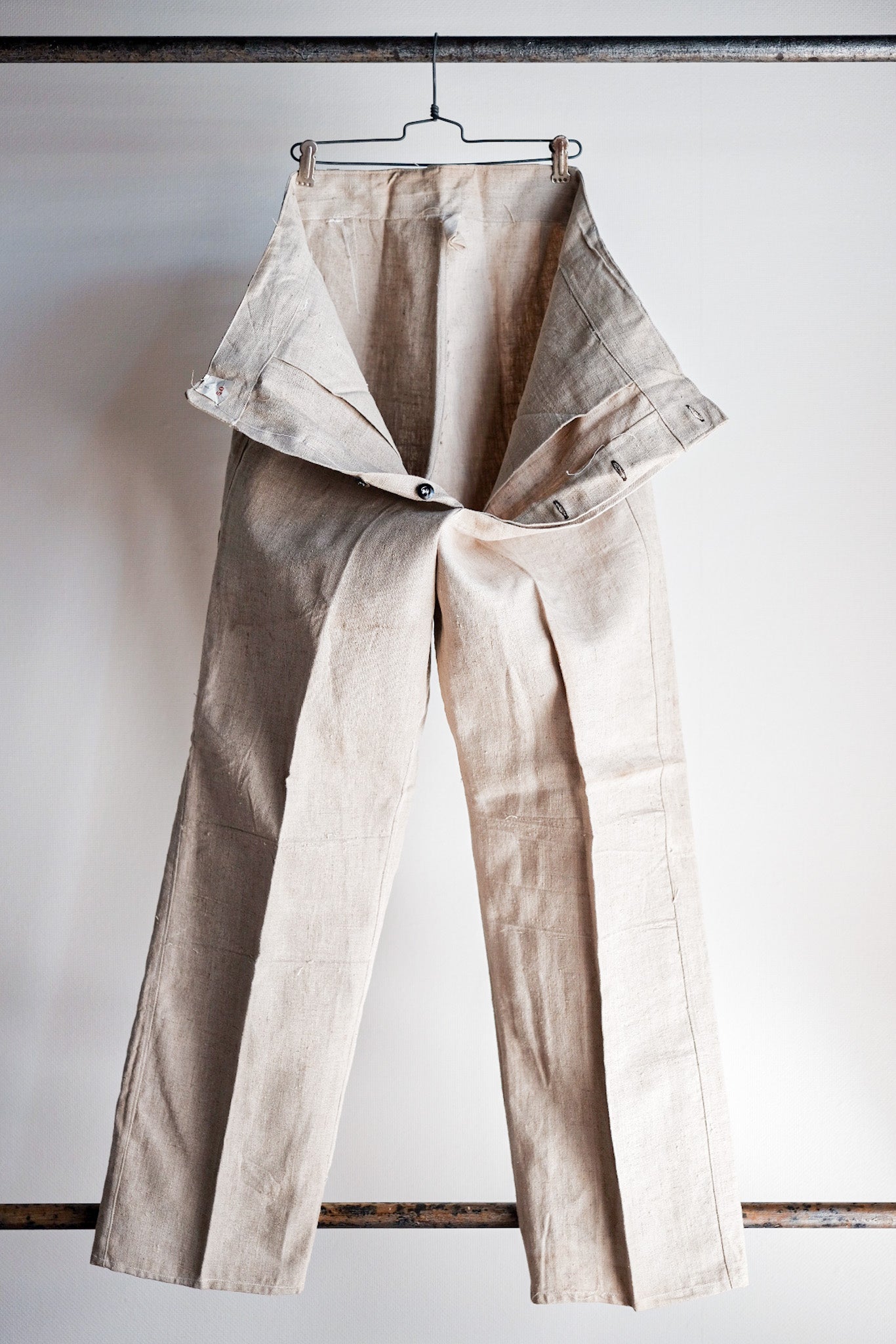 【~ 40'S】 pantalon de lin à l'armée allemande "stock mort"