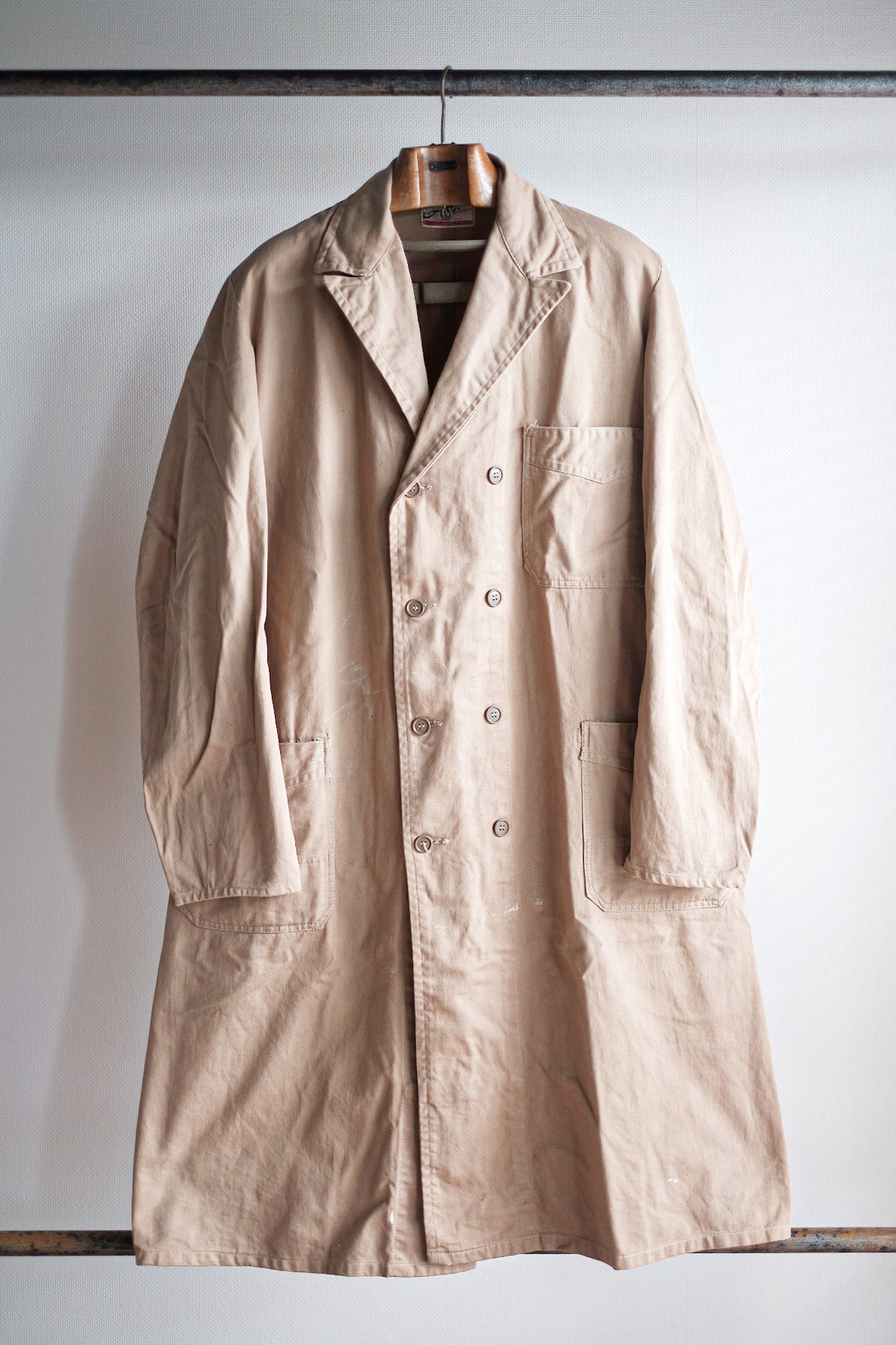【~50's】Dutch Vintage Double Breasted Cotton Work Coat