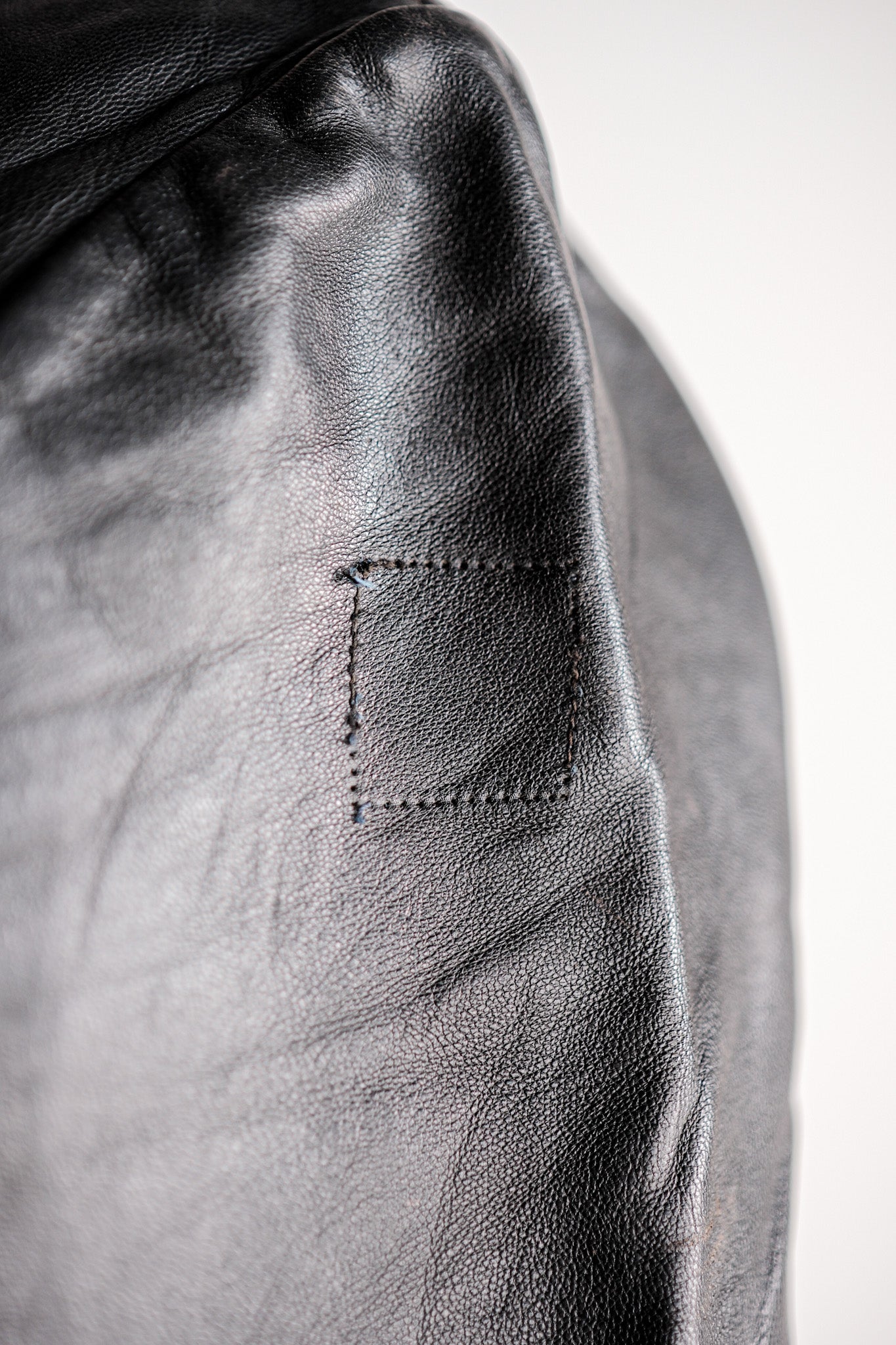 【~40's】Swedish Vintage Double Breasted Leather Jacket