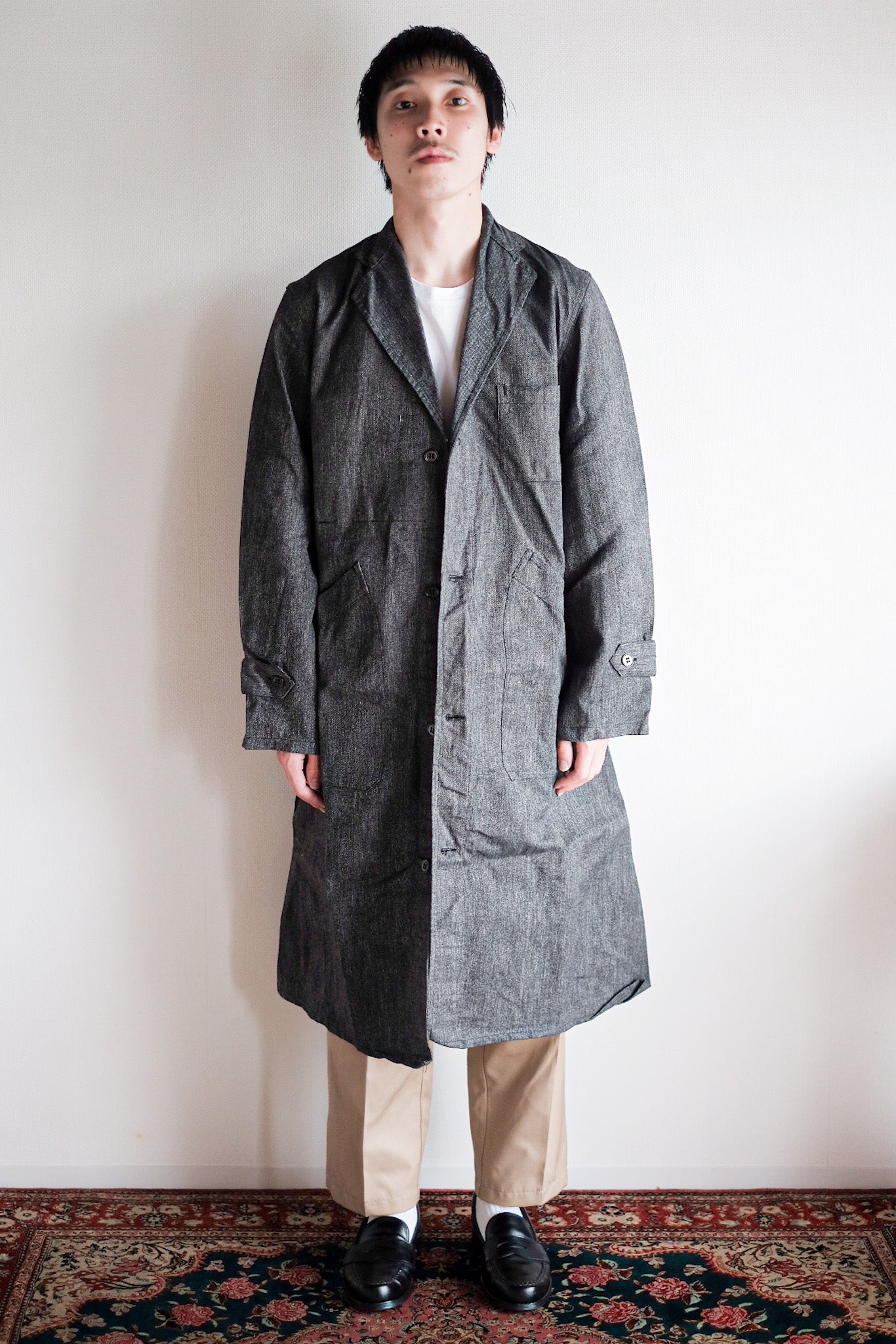 【~40's】French Vintage Black Chambray Atelier Coat “Dead Stock”