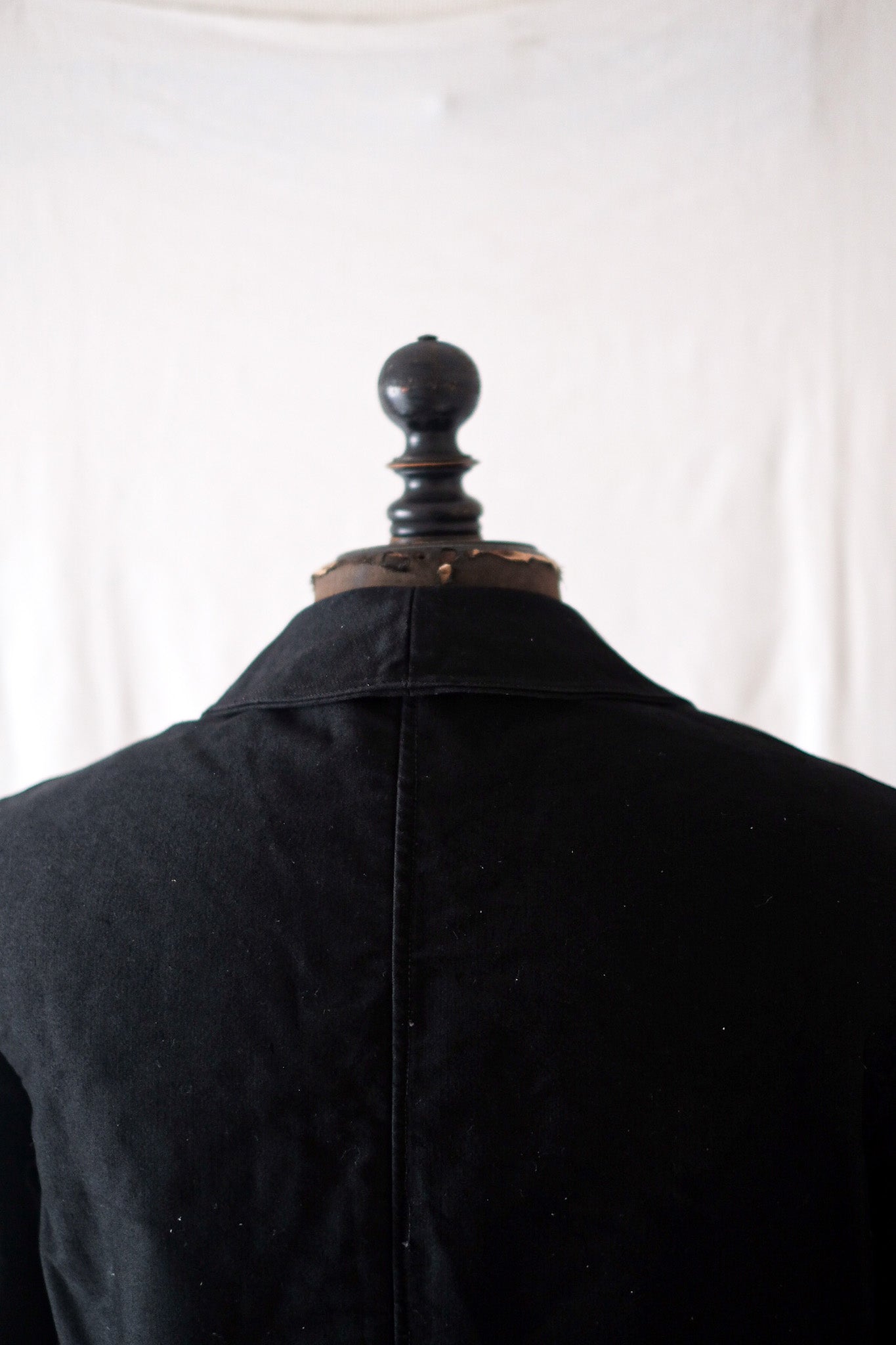 【~40's】French Vintage "Le Mont St. Michel" Black Moleskin Work Jacket