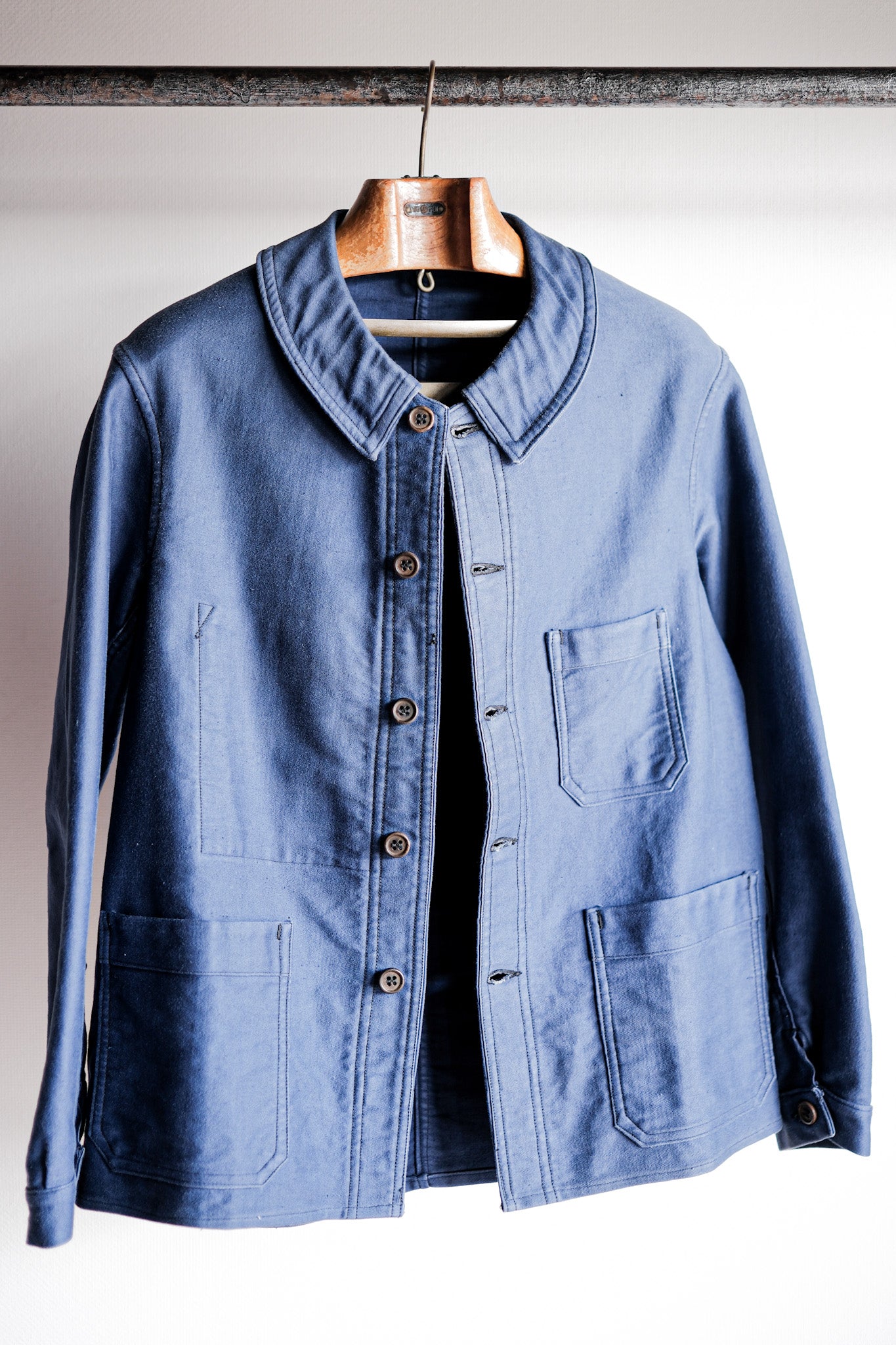 【~40's】French Vintage Blue Moleskin Work Jacket