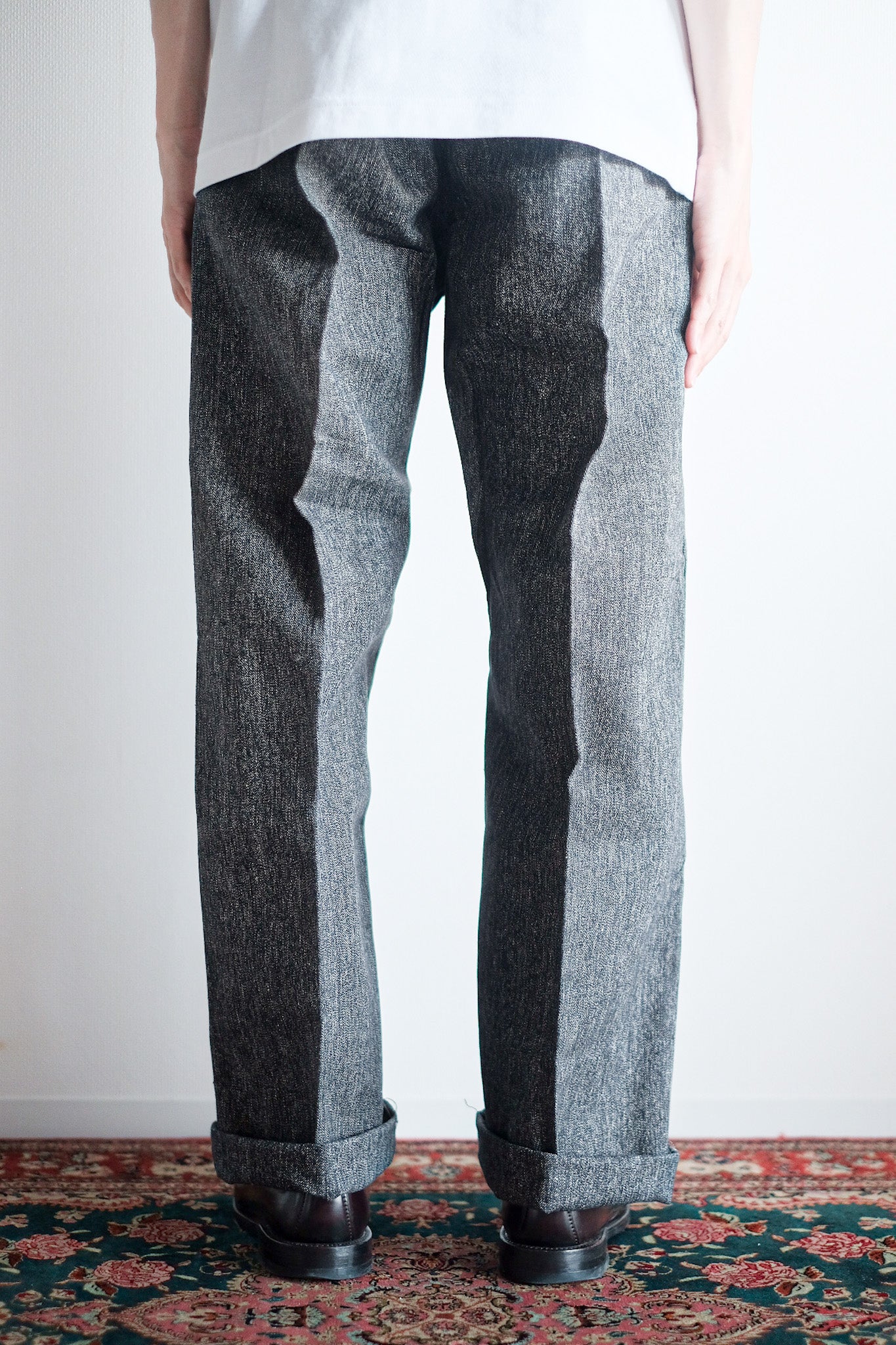 【~30's】French Vintage Black Chambray Work Pants "Dead Stock"