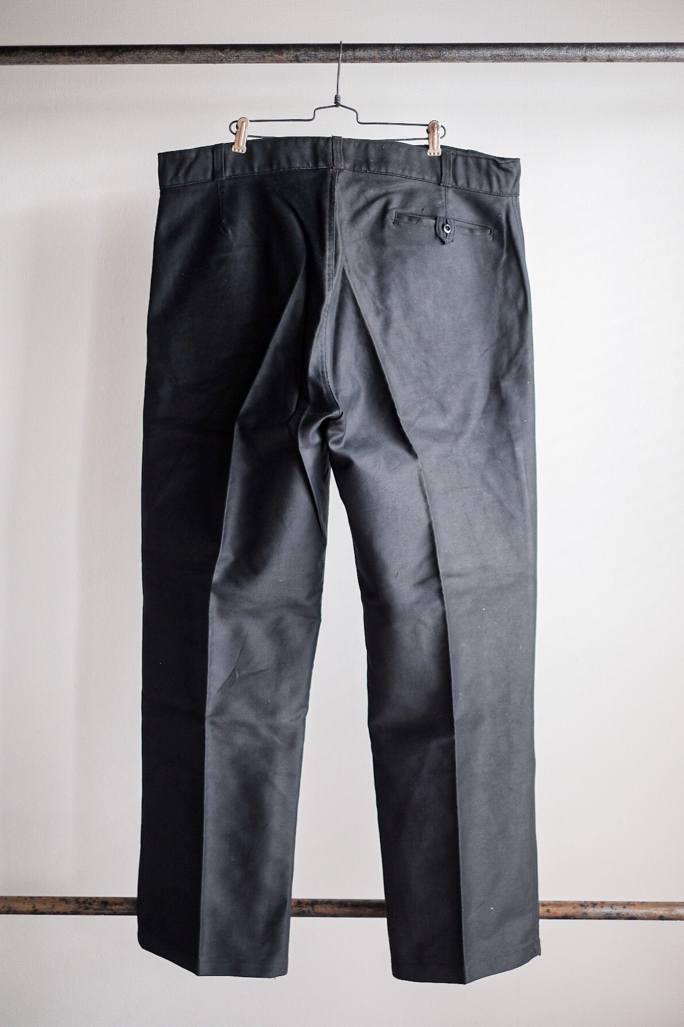 【~40's】French Vintage Black Moleskin Work Pants "Adolphe Lafont" "Dead Stock"