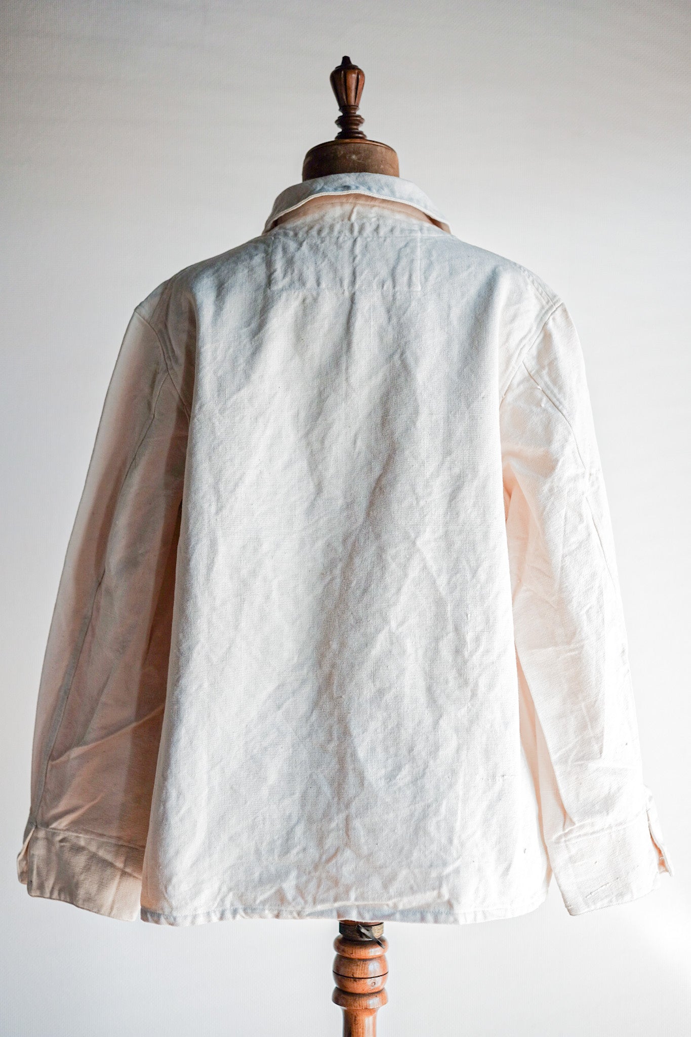 【~30's】French Navy Linen Sailor Smock "Dead Stock"
