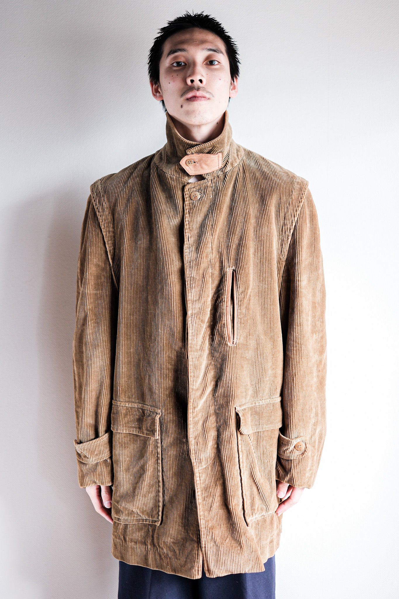 【~80's】Old INVERTERE Brown Corduroy Jacket With Chin Strap